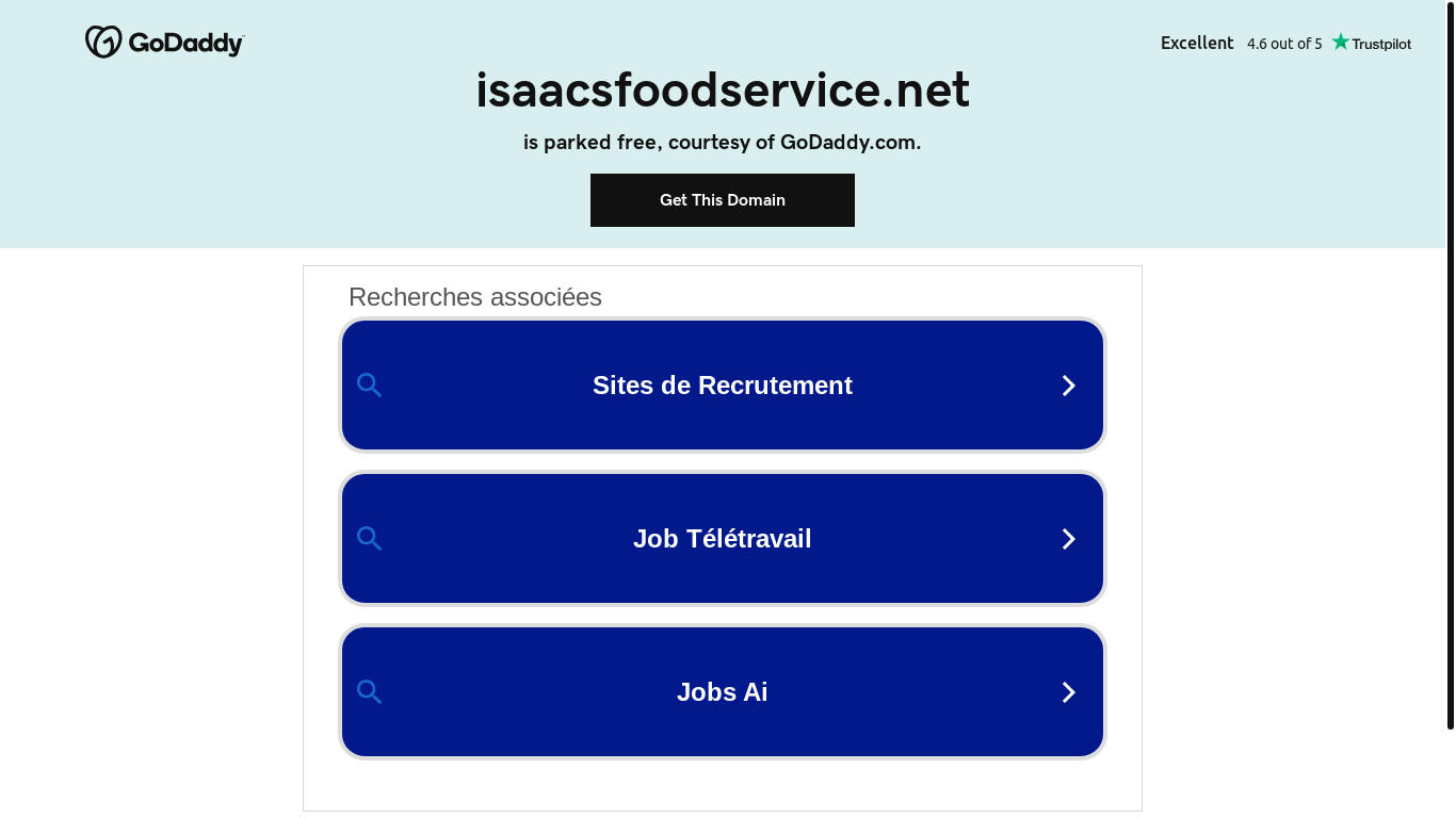 website screenshot of https://isaacsfoodservice.net/