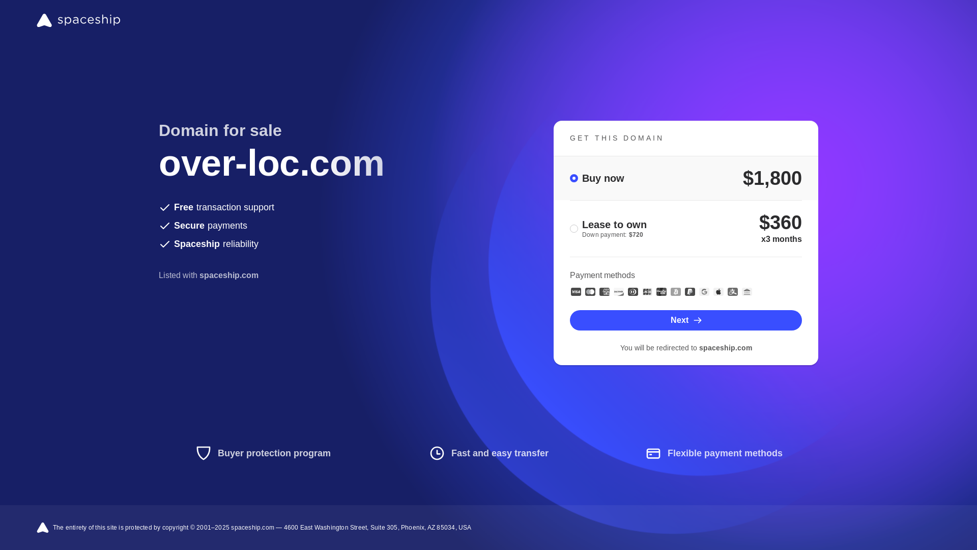website screenshot of https://over-loc.com/