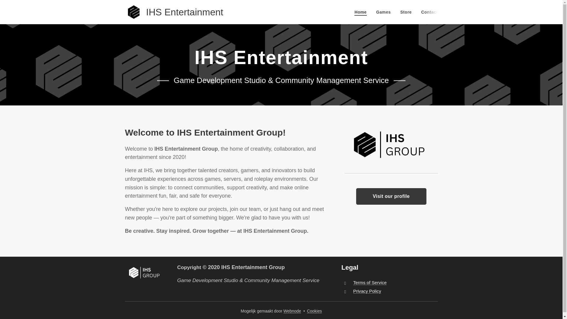 website screenshot of https://ihsentertainment.com/