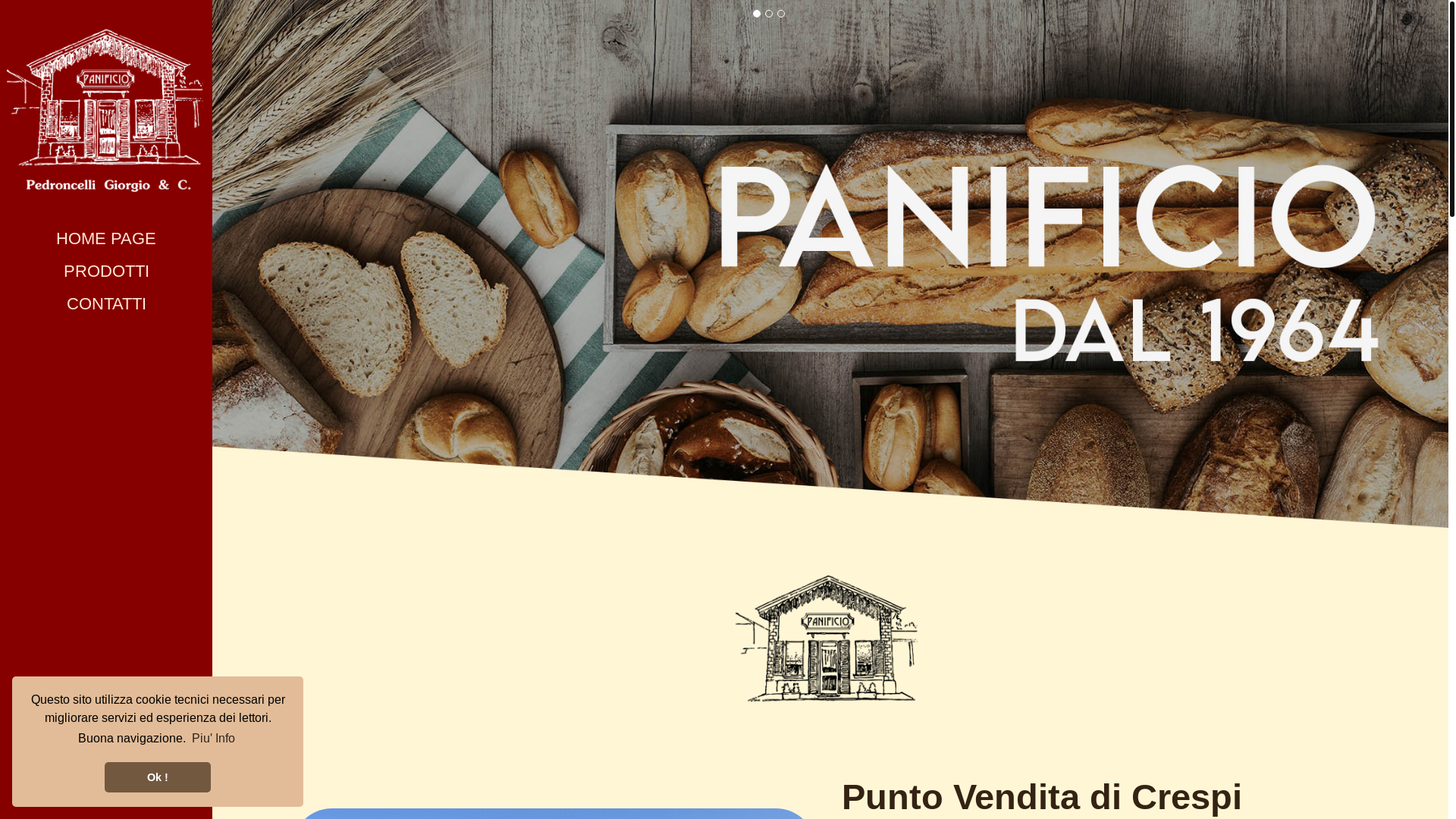 website screenshot of https://panificiopedroncelli.it/