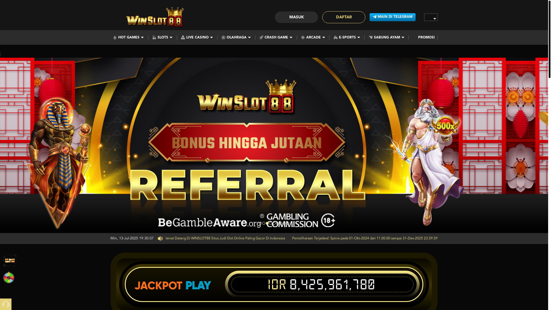 website screenshot of https://winslot88bakat.com/