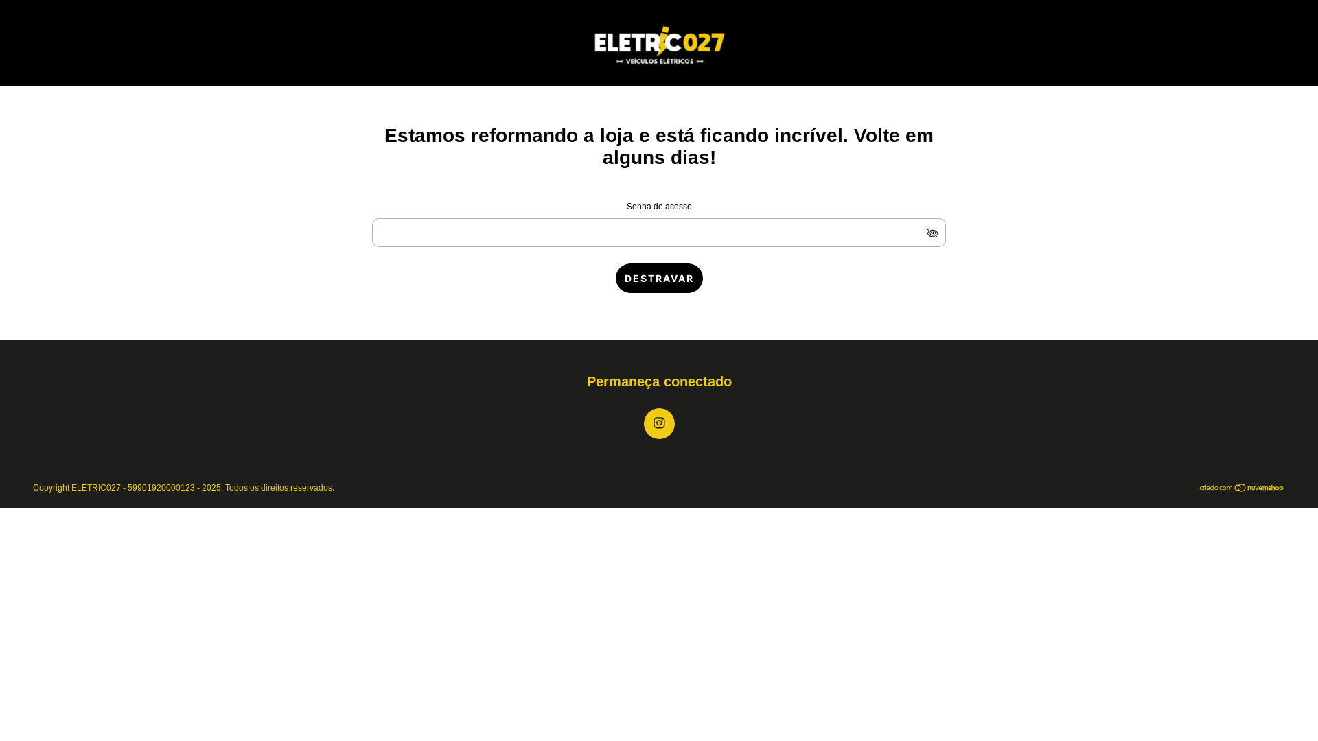 website screenshot of https://eletric027.com.br/