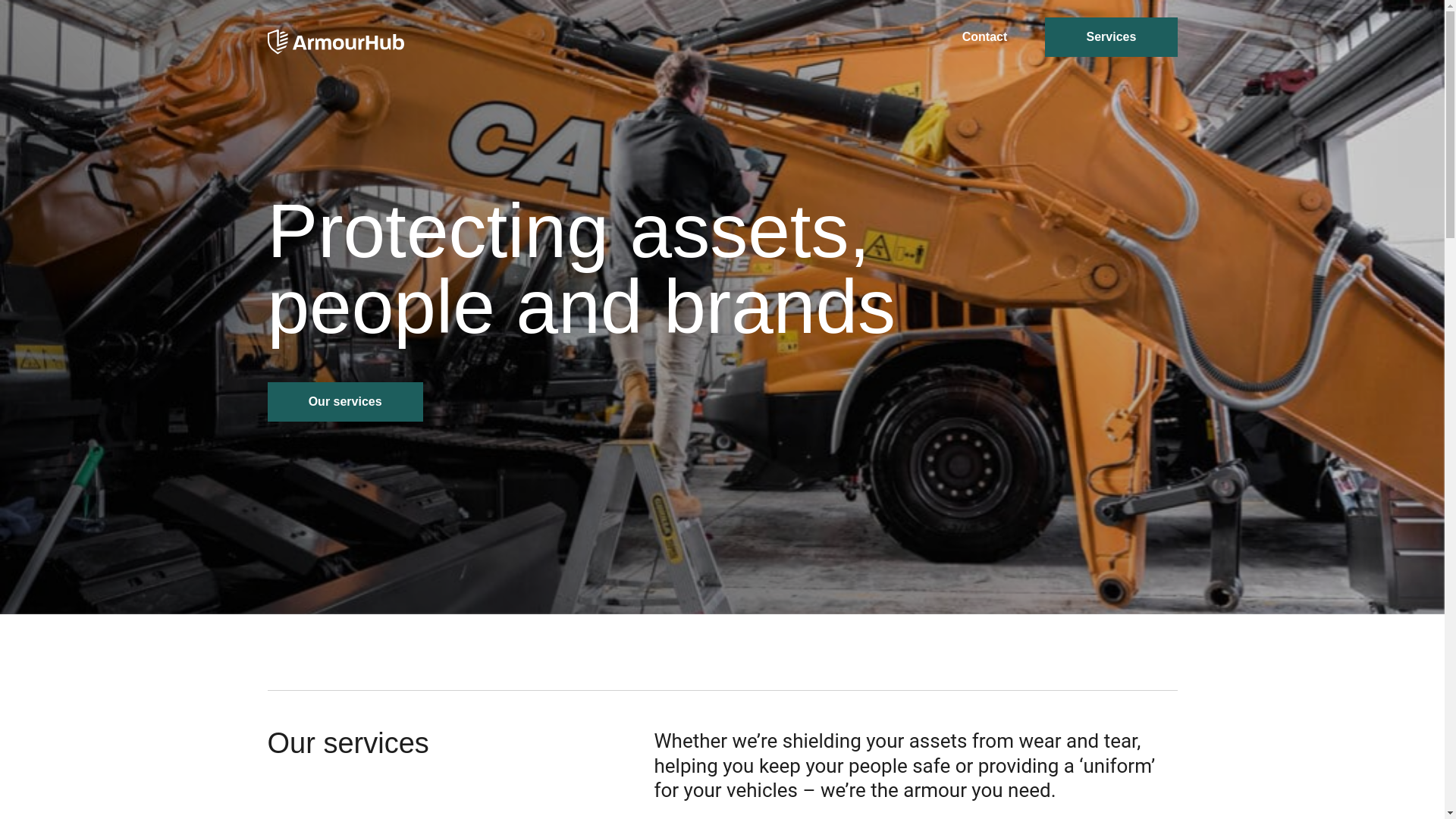 website screenshot of https://armourhub.online/