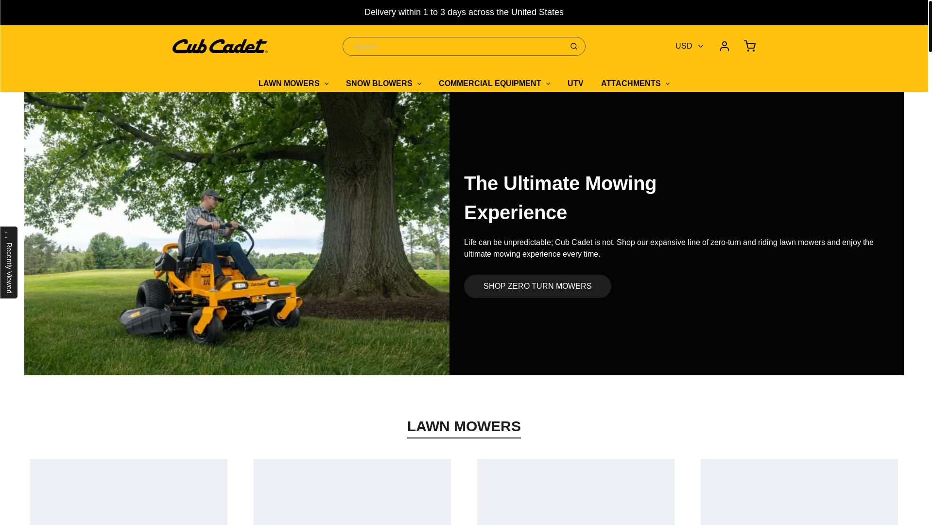 website screenshot of https://cubcadetvip.com/