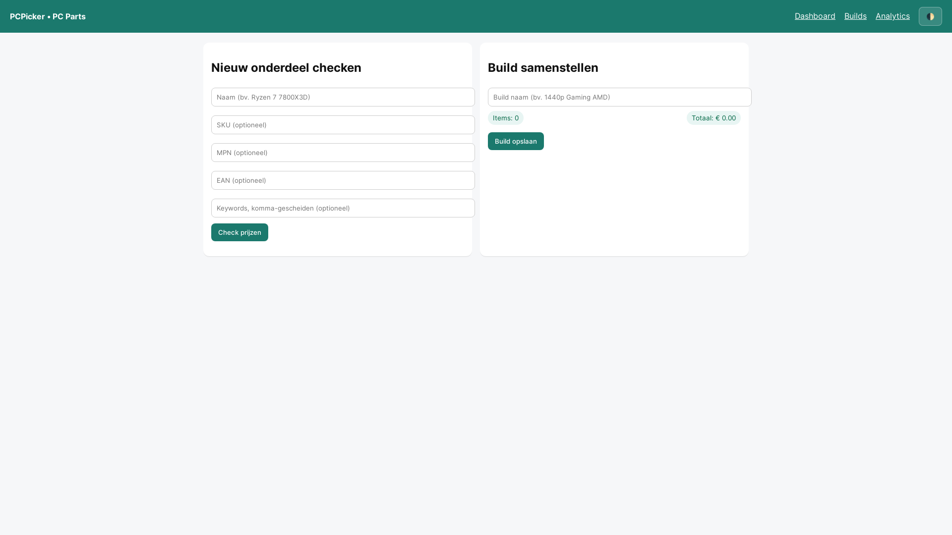 website screenshot of https://pcpicker.nl/