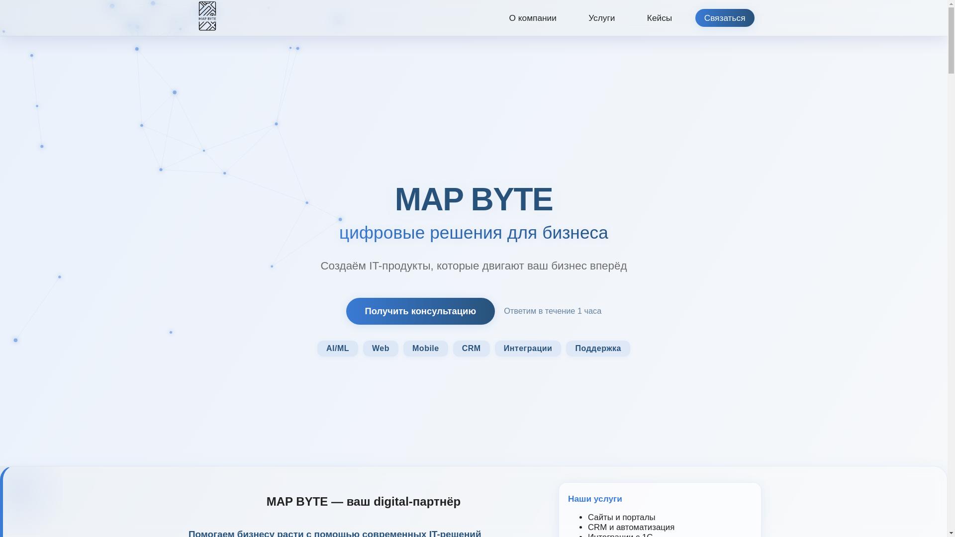 website screenshot of https://mapbyte.ru/