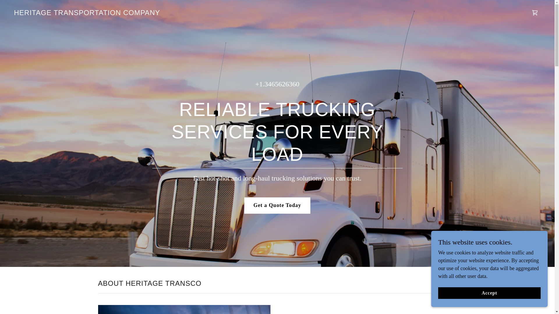 website screenshot of https://heritagetransco.com/