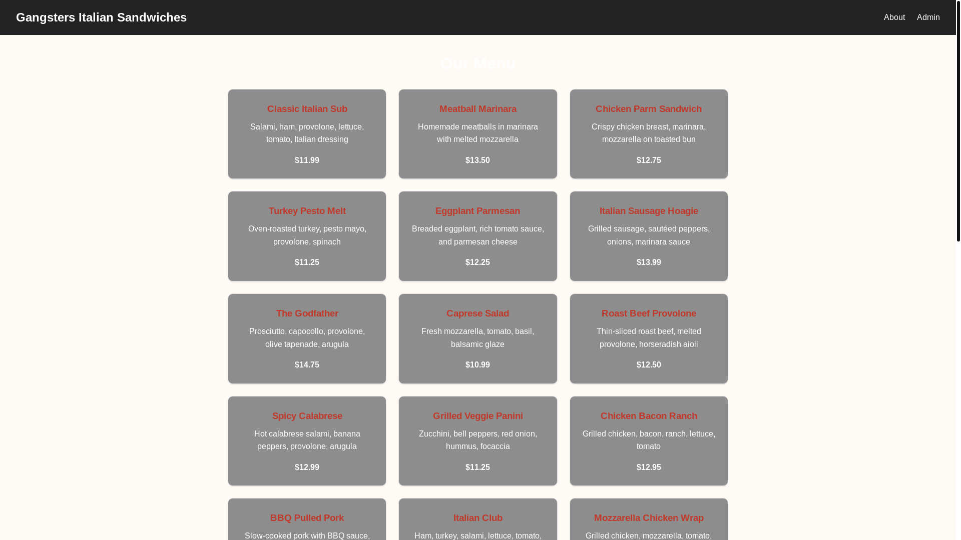 website screenshot of https://gangstersitalian.ca/