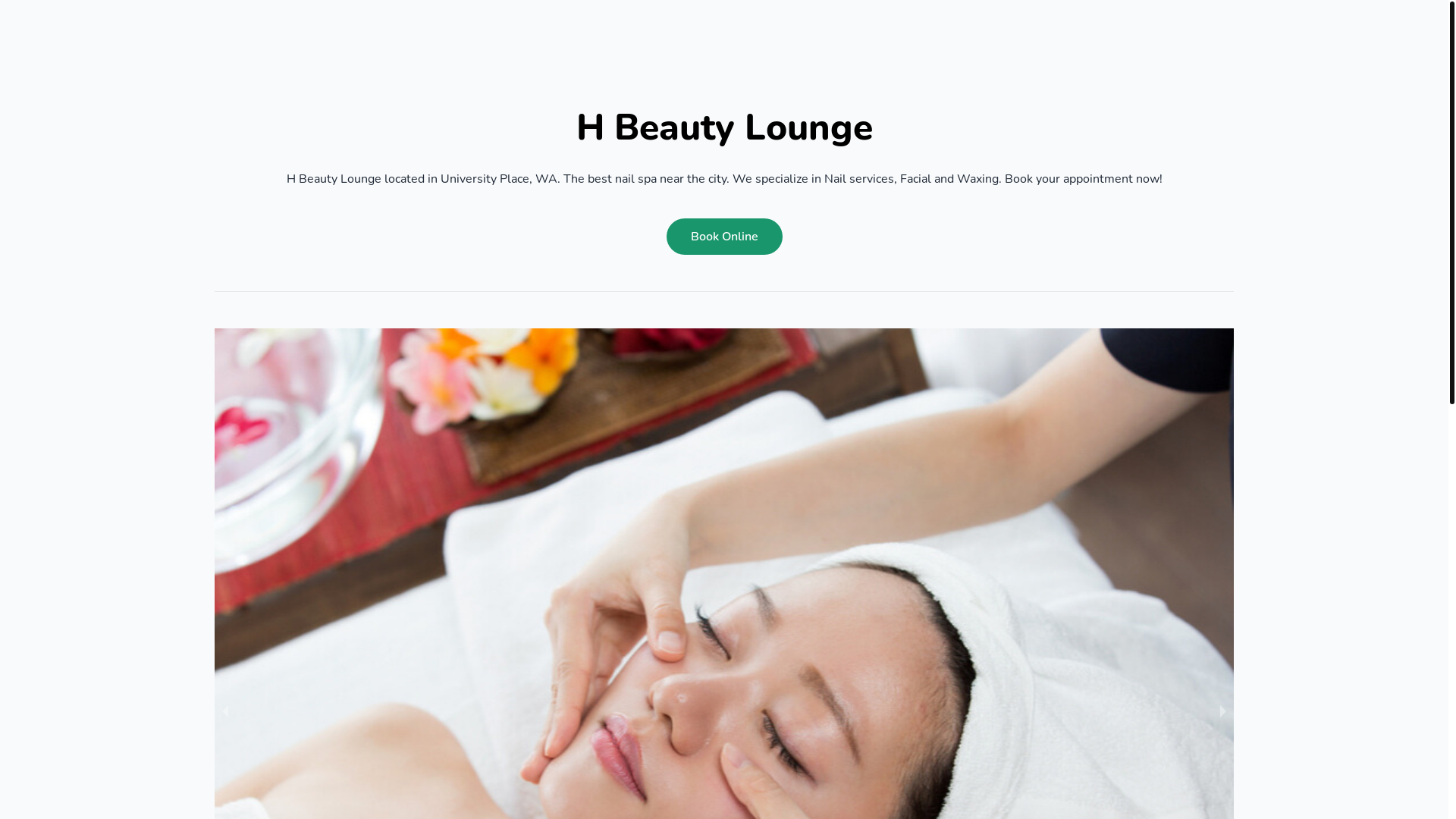 website screenshot of https://hbeautyloungewa.com/