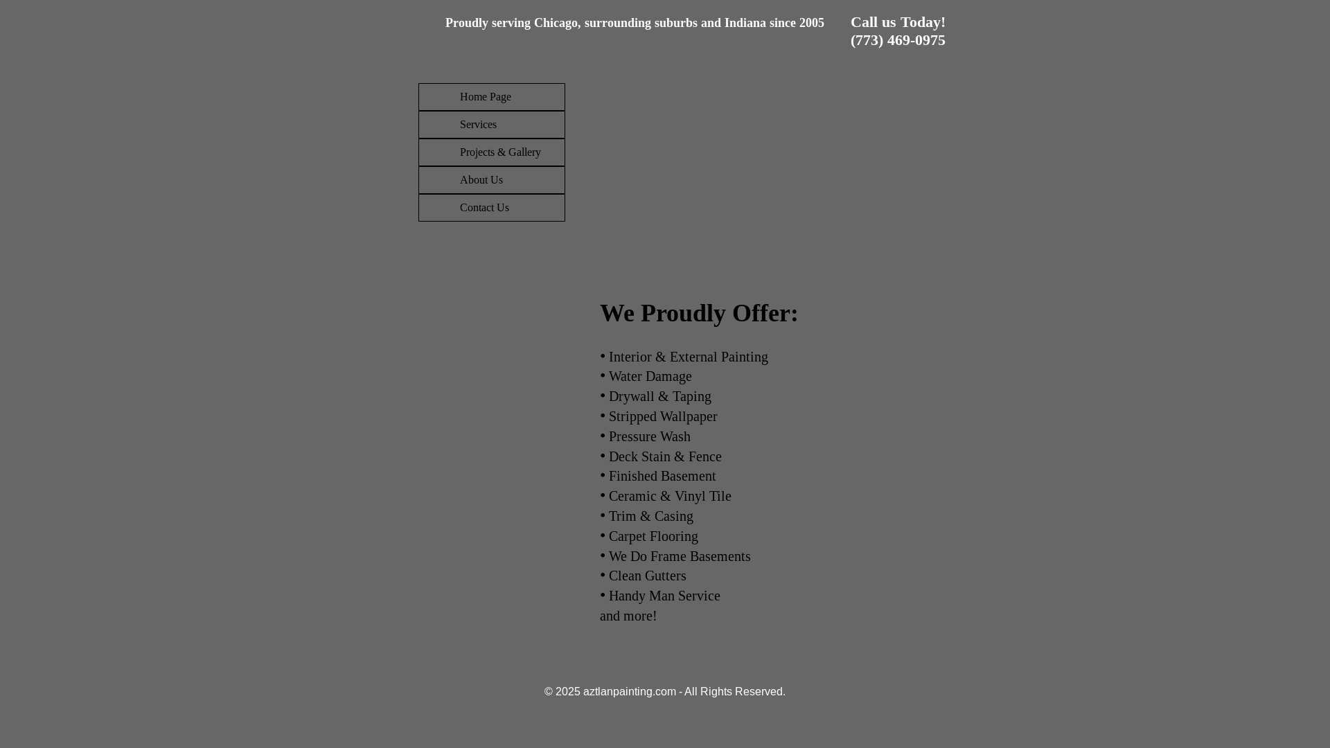website screenshot of https://aztlanpainting.com/