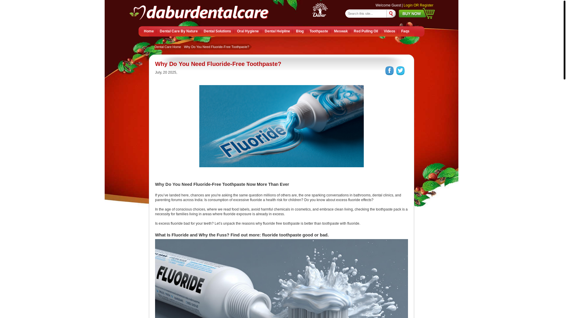 website screenshot of https://www.daburdentalcare.com/dabur-dental-care-blog/Why-Do-You-Need-Fluoride-Free-Toothpaste-2025