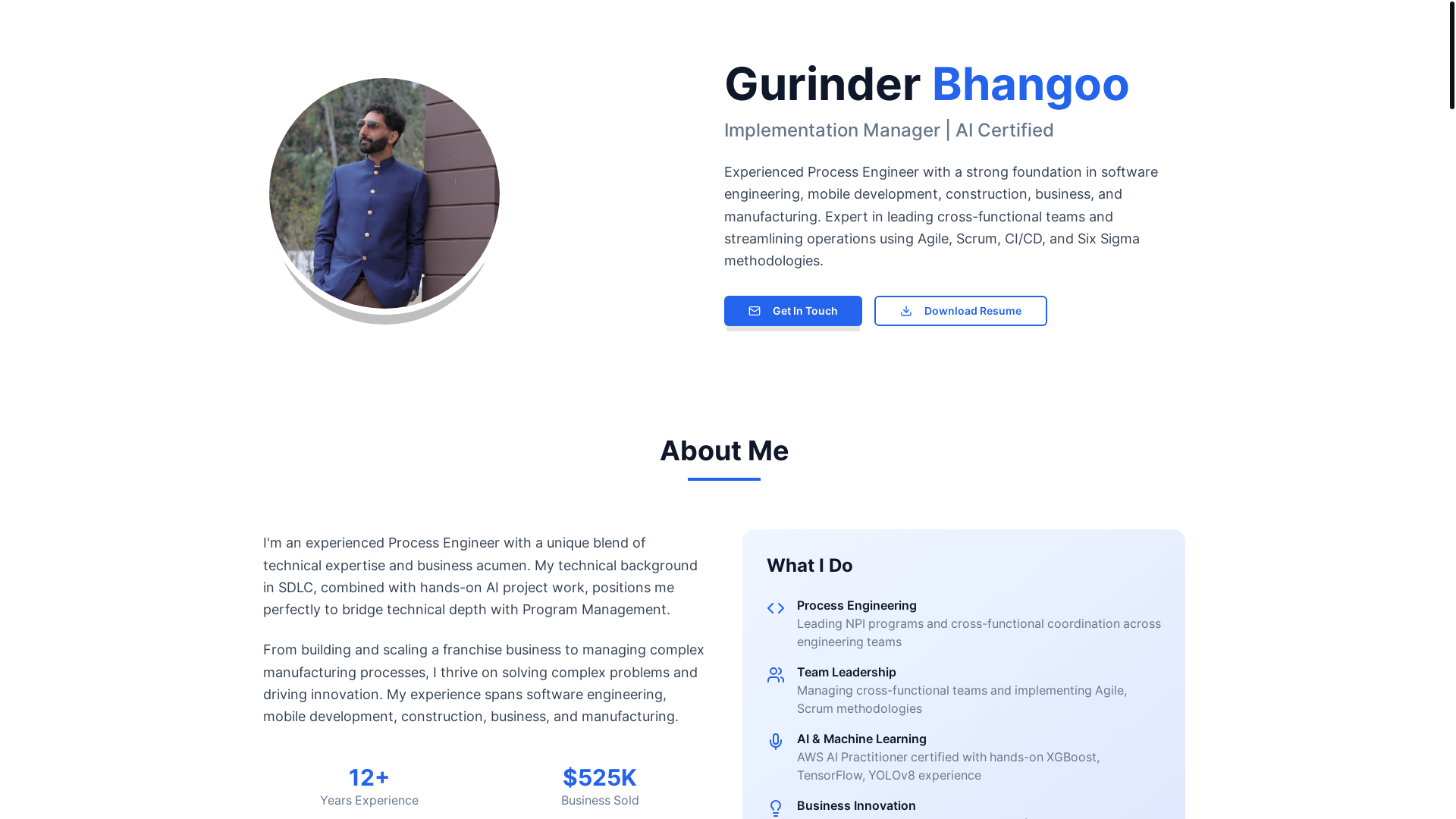 website screenshot of https://gurinderbhangoo.com/