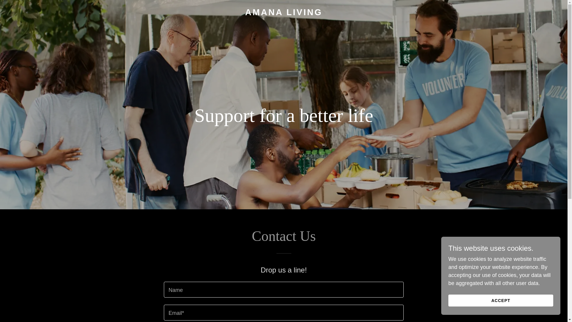 website screenshot of https://amanaliving.org/