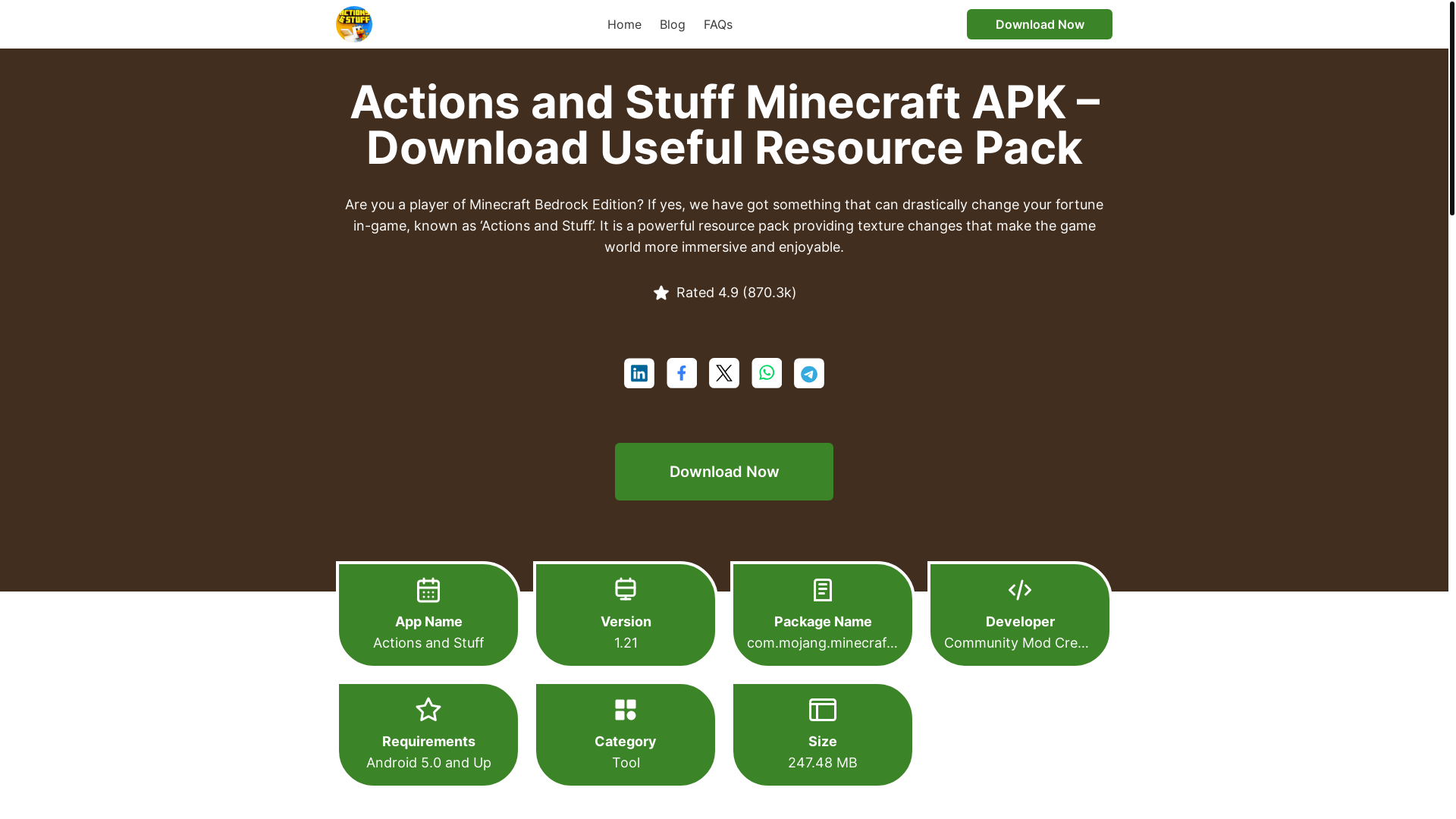 website screenshot of https://actionandstuff.com/