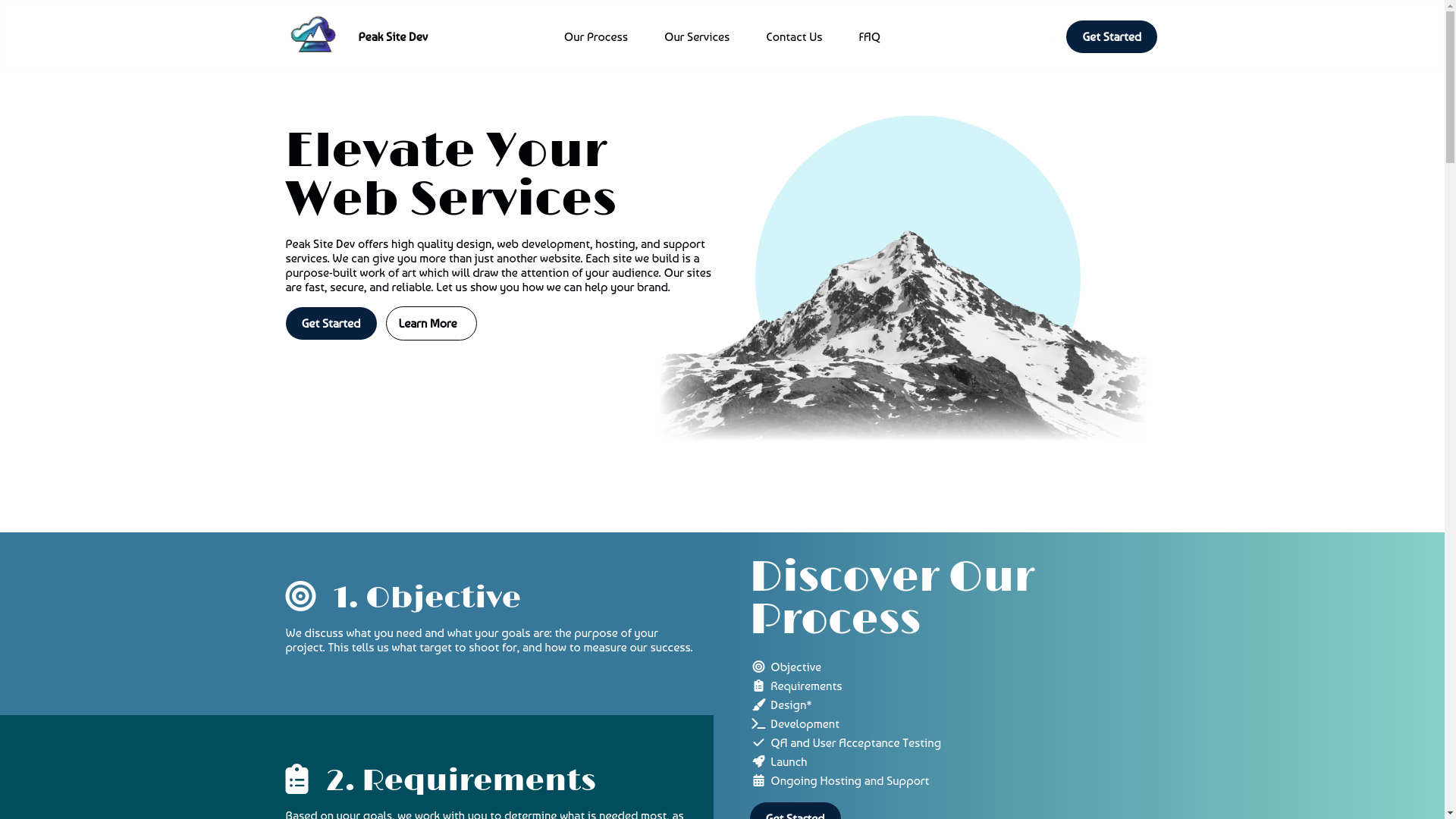 website screenshot of https://peaksite.net/