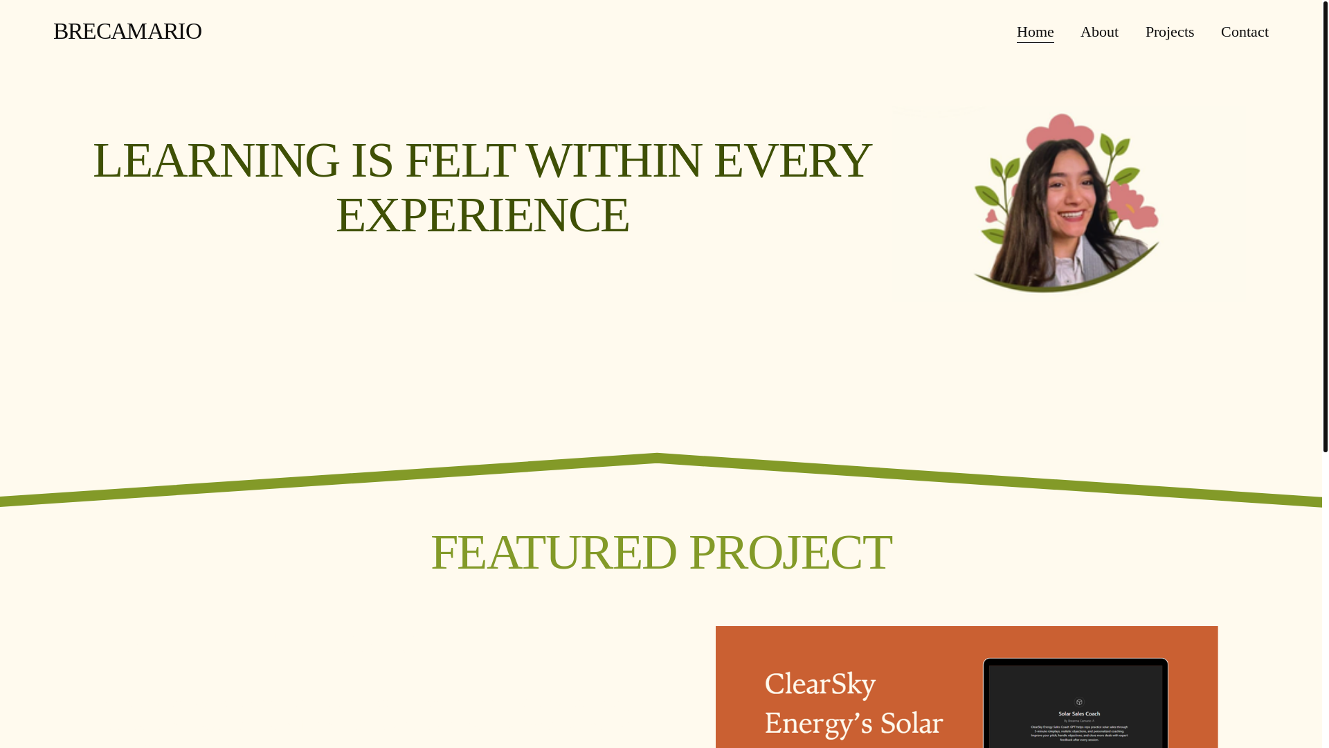 website screenshot of https://brecamario.com/