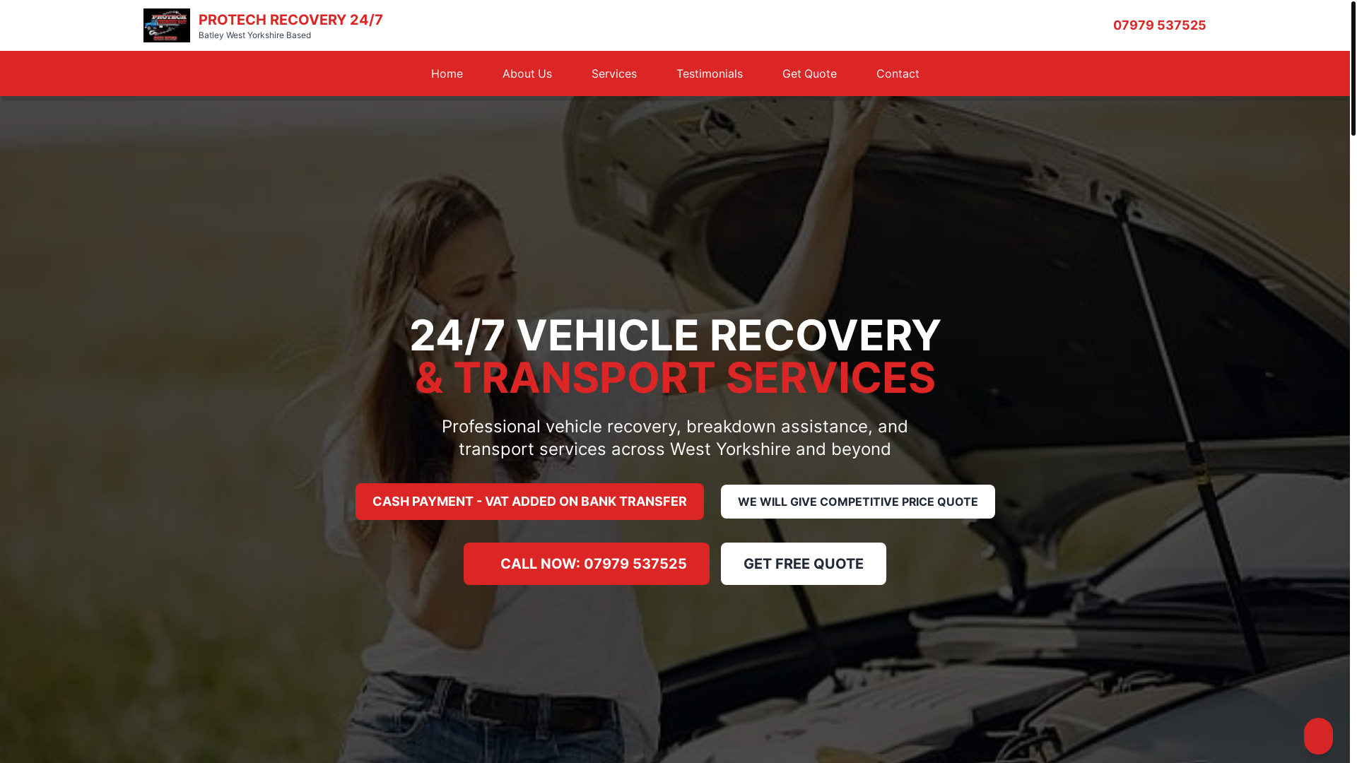 website screenshot of https://protechrecovery.autos/