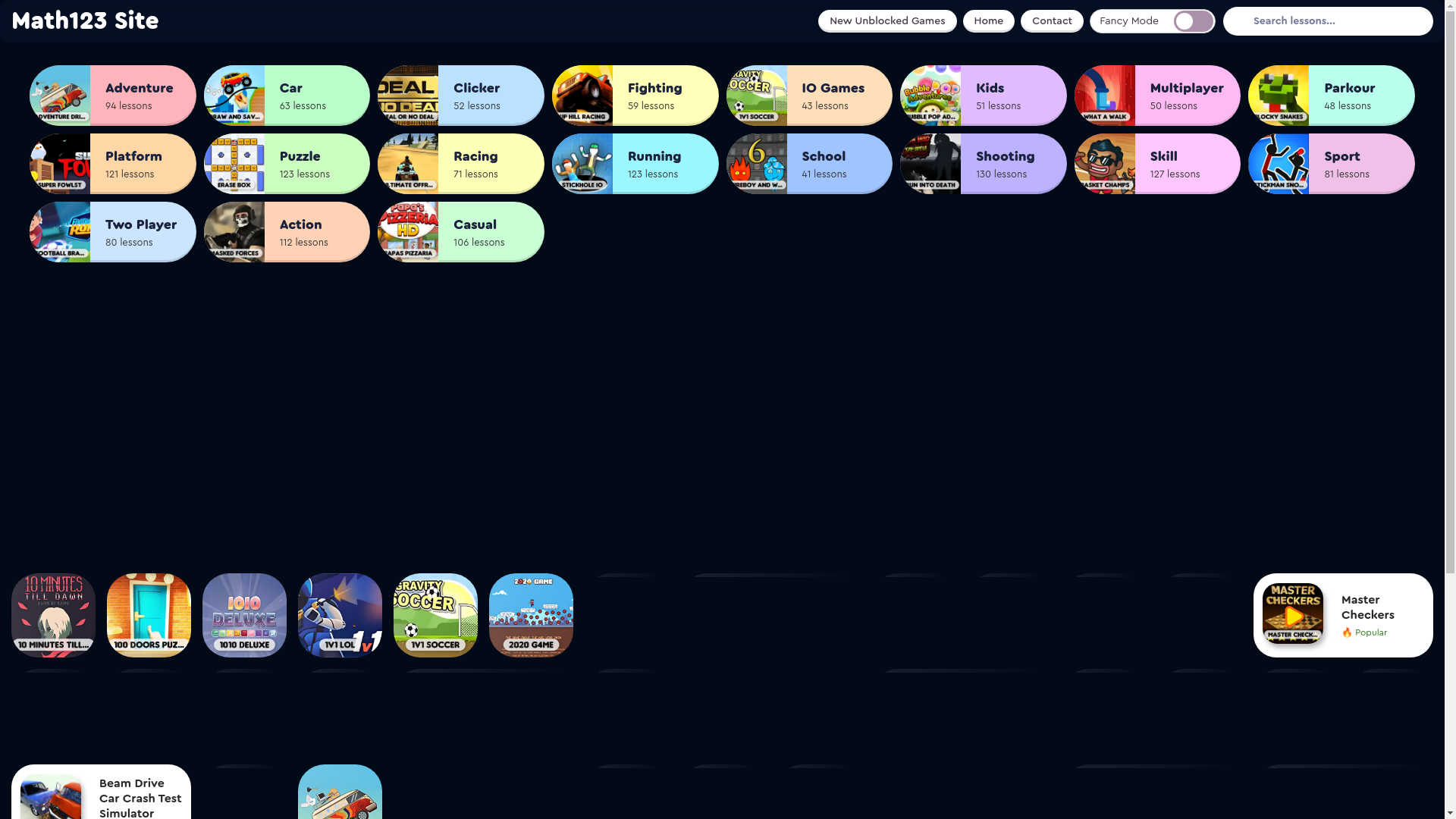 website screenshot of https://math123.site/