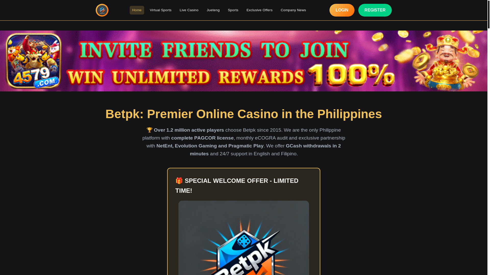 website screenshot of https://betpksport.com/