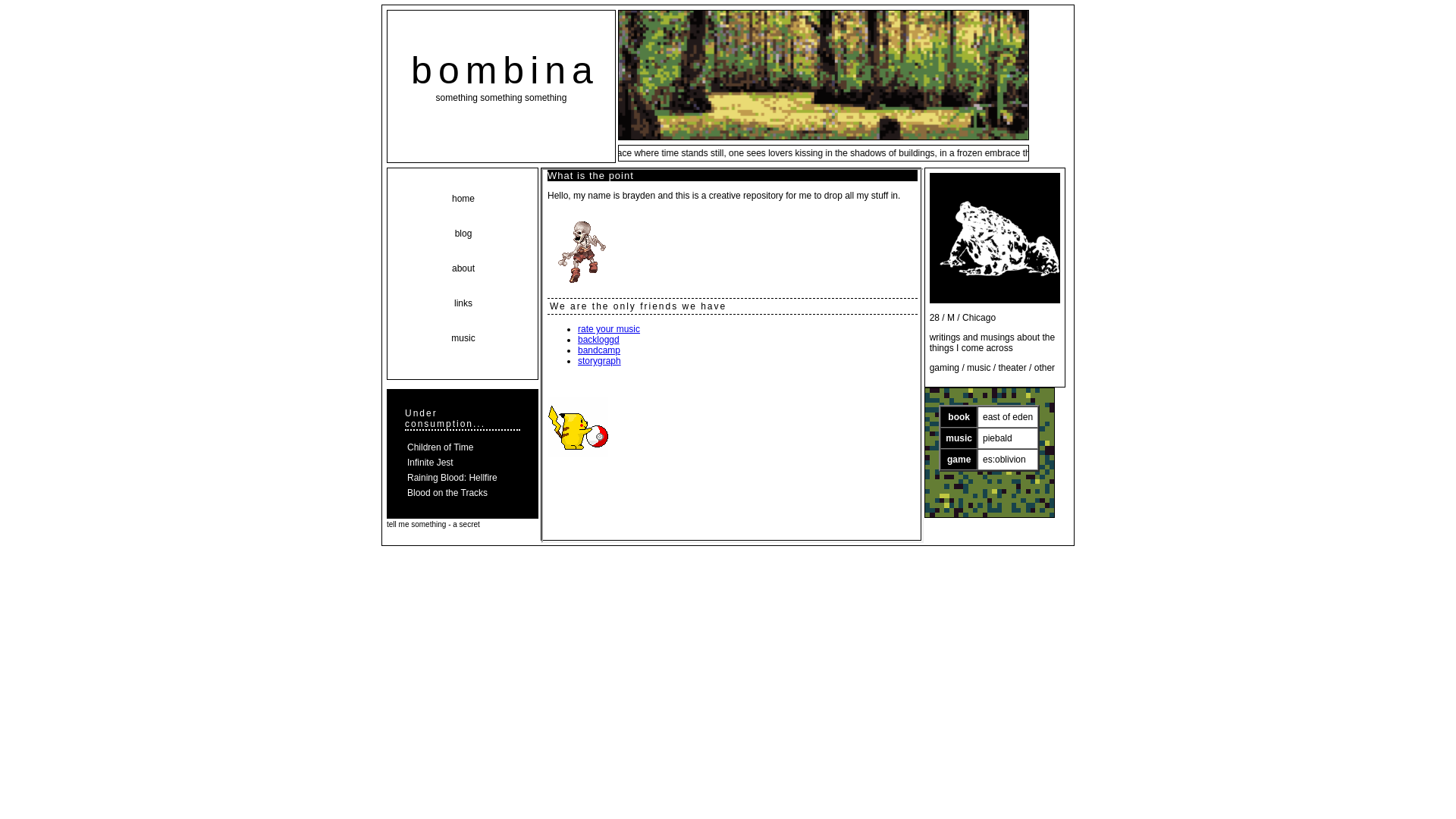 website screenshot of https://bombina.blog/