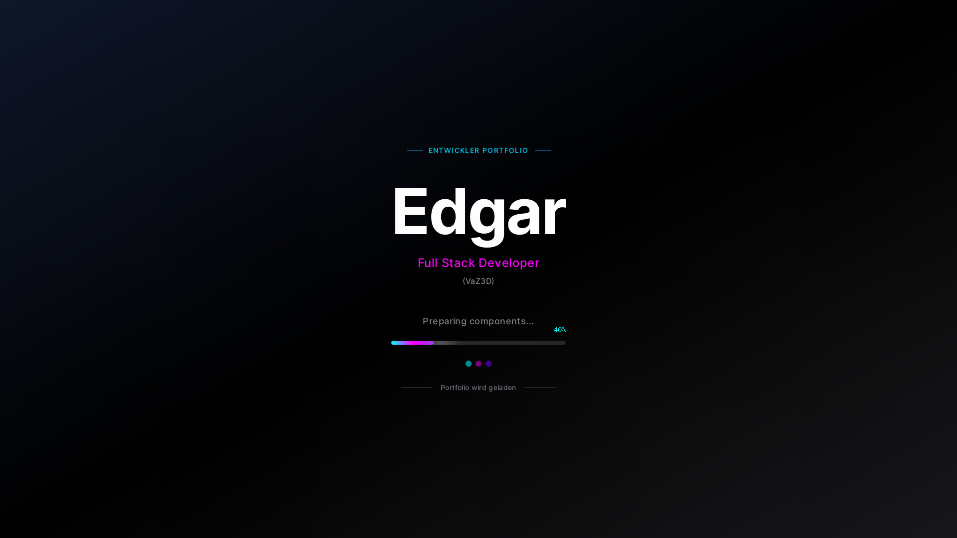 website screenshot of https://vazed.dev/