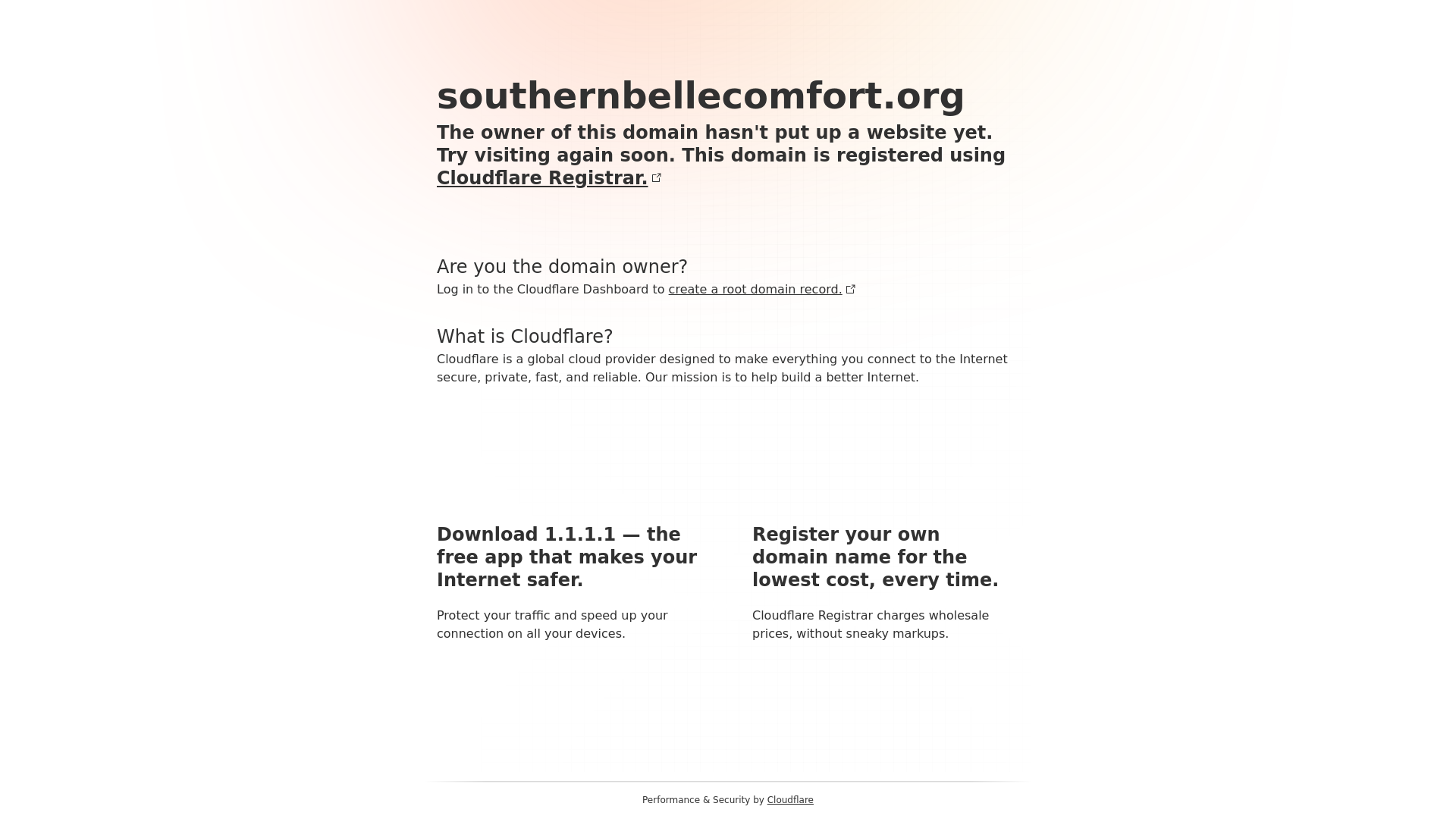 website screenshot of https://southernbellecomfort.org/