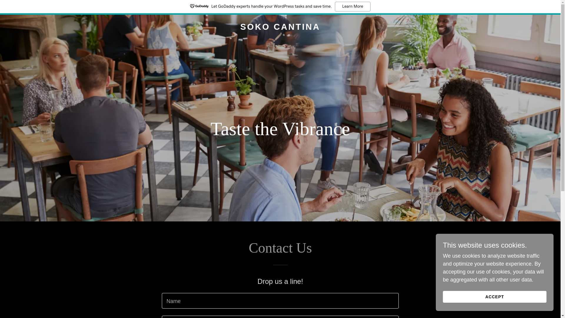 website screenshot of https://sokocantina.com/