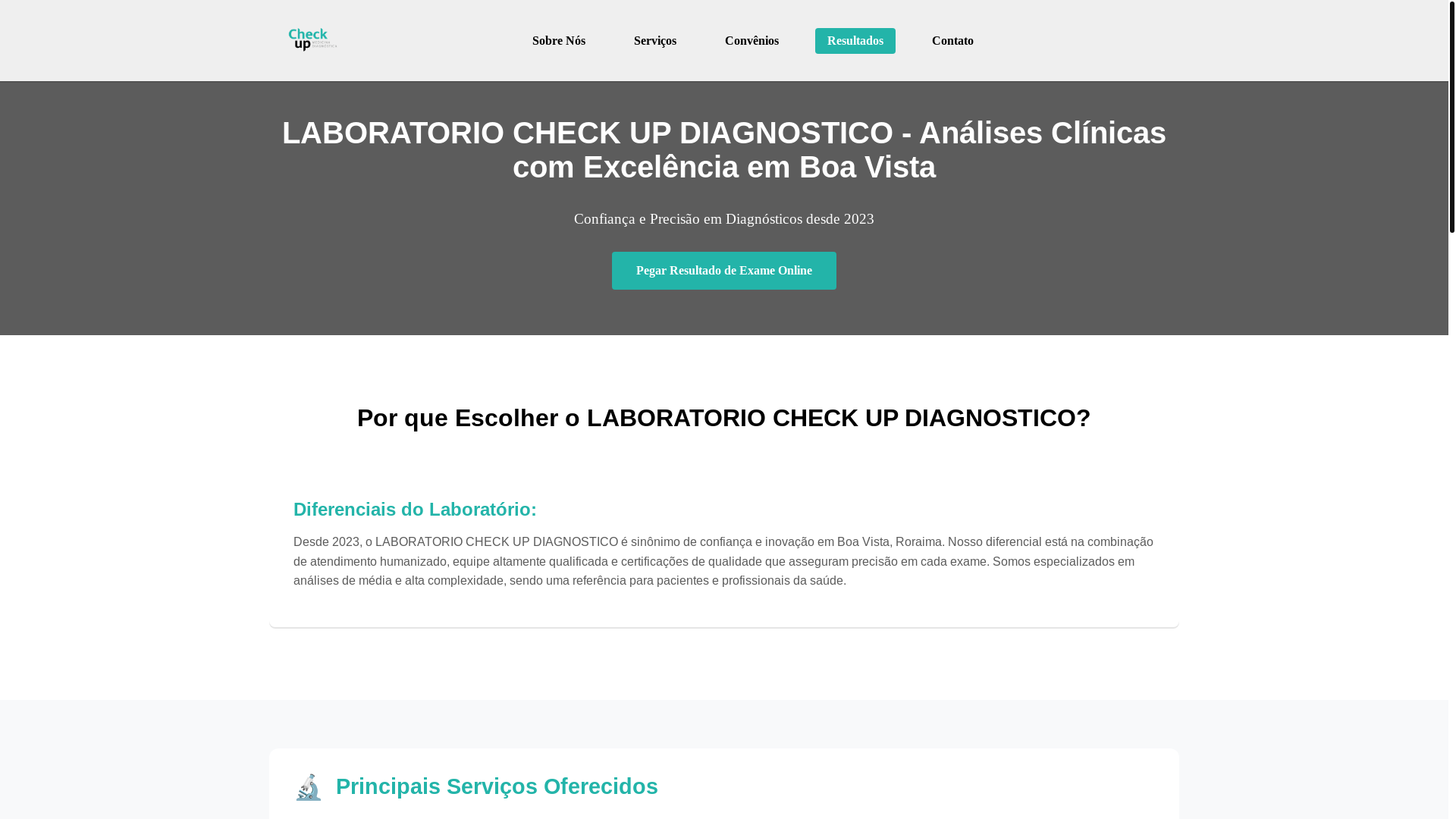 website screenshot of https://laboratorio-checkup.pages.dev/