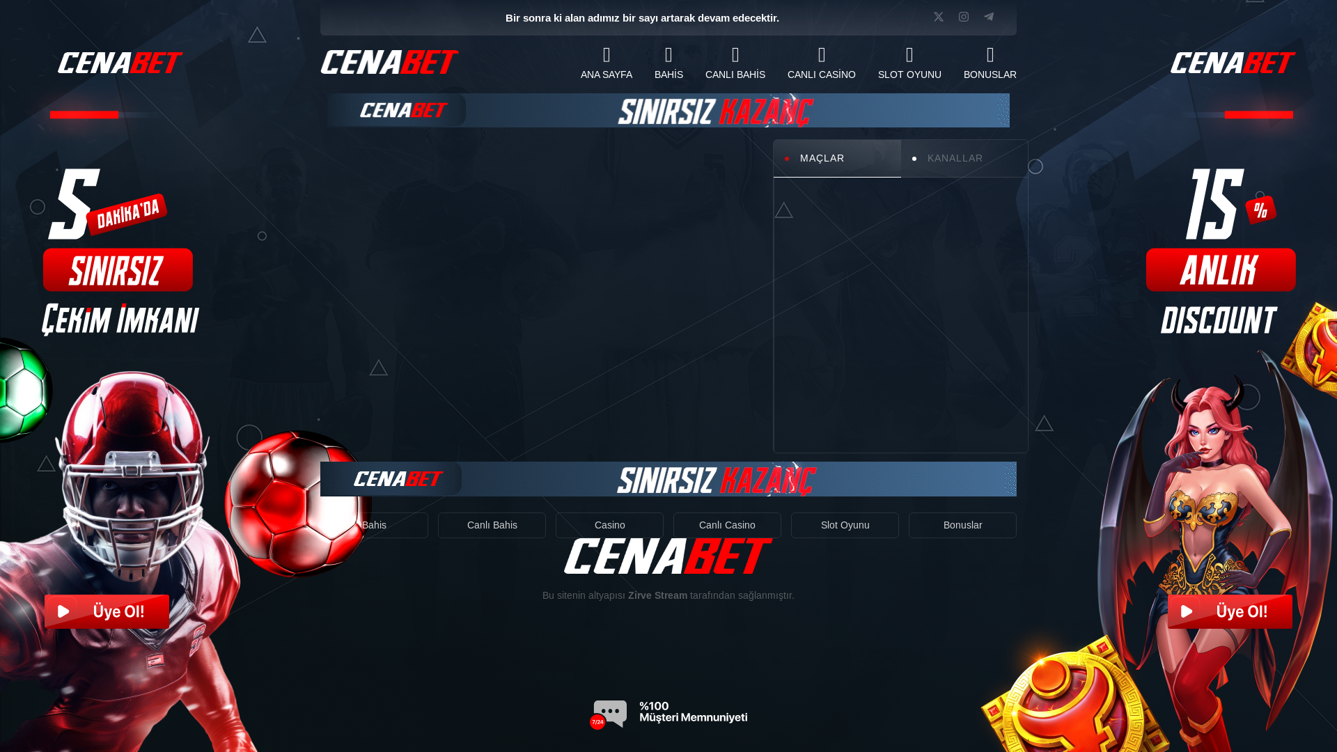 website screenshot of https://cenatv36.com/