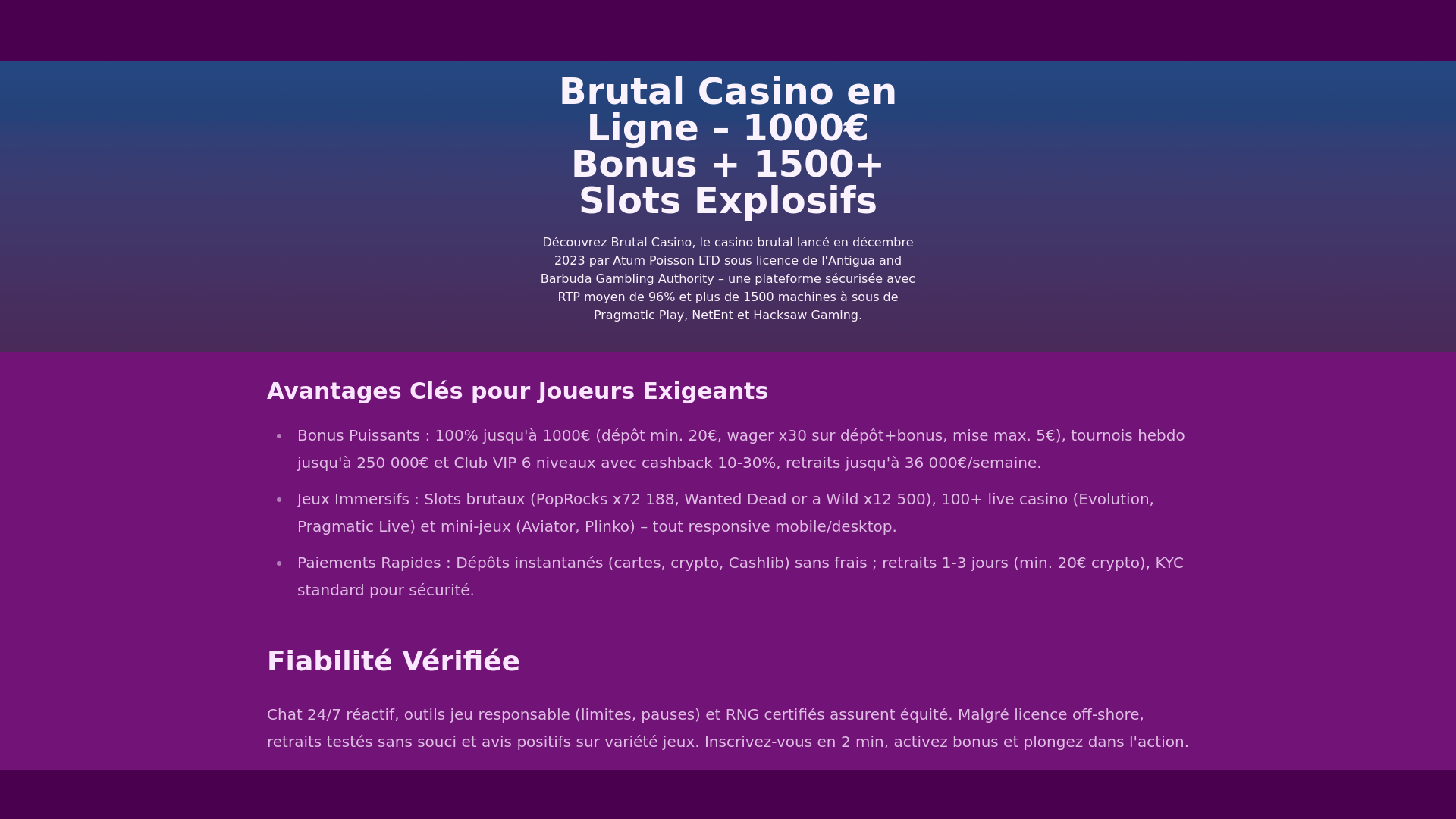 website screenshot of https://1brutalcasino.com/