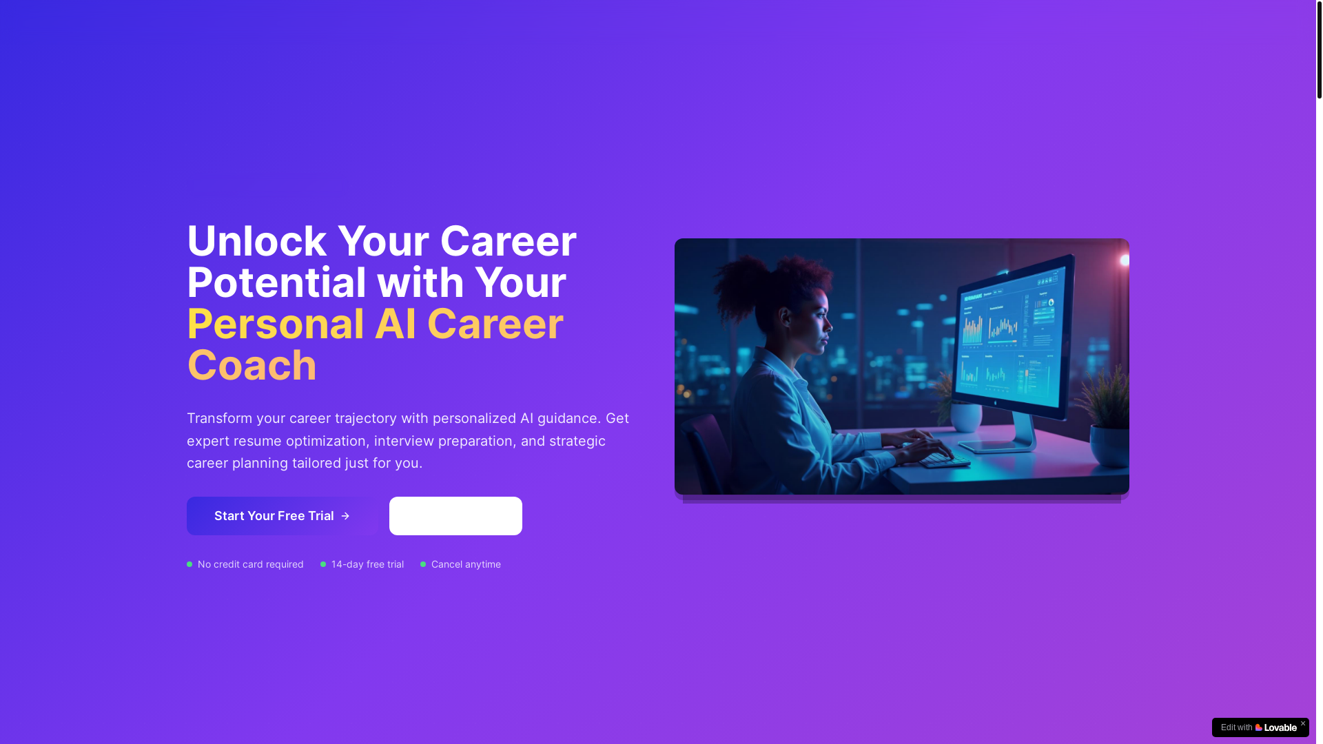 website screenshot of https://aicareercoach.net/