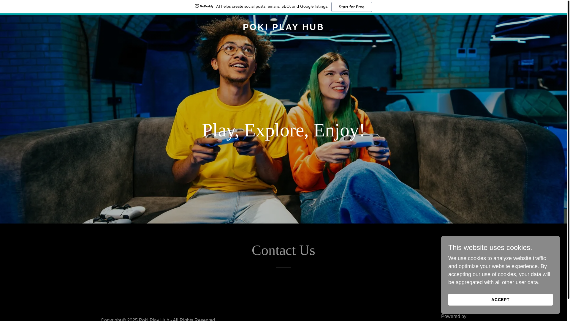 website screenshot of https://pokiplayhub.com/