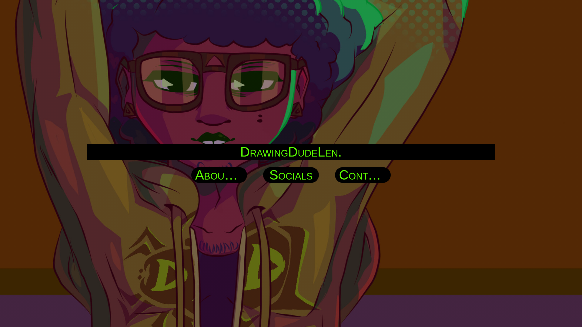 website screenshot of https://drawingdudelen.art/