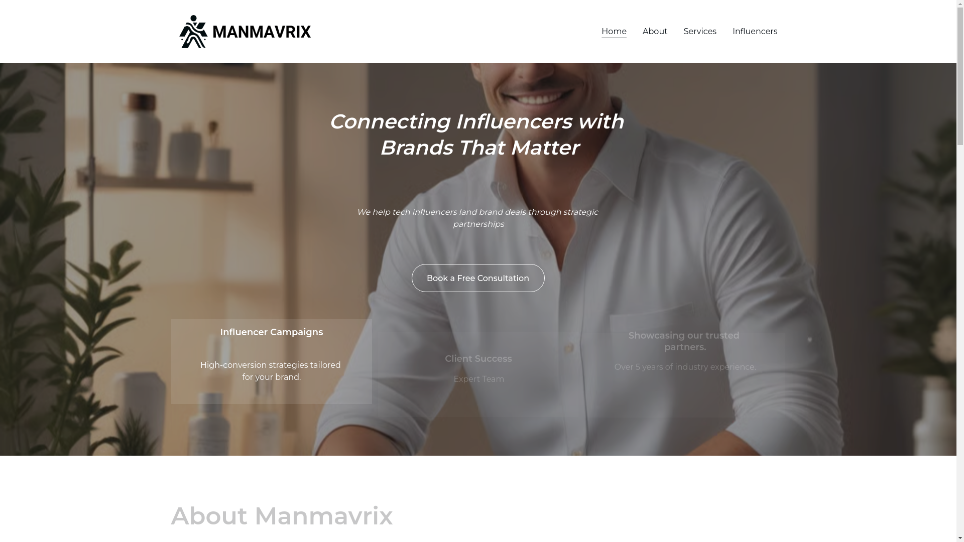 website screenshot of https://manmavrix.com/