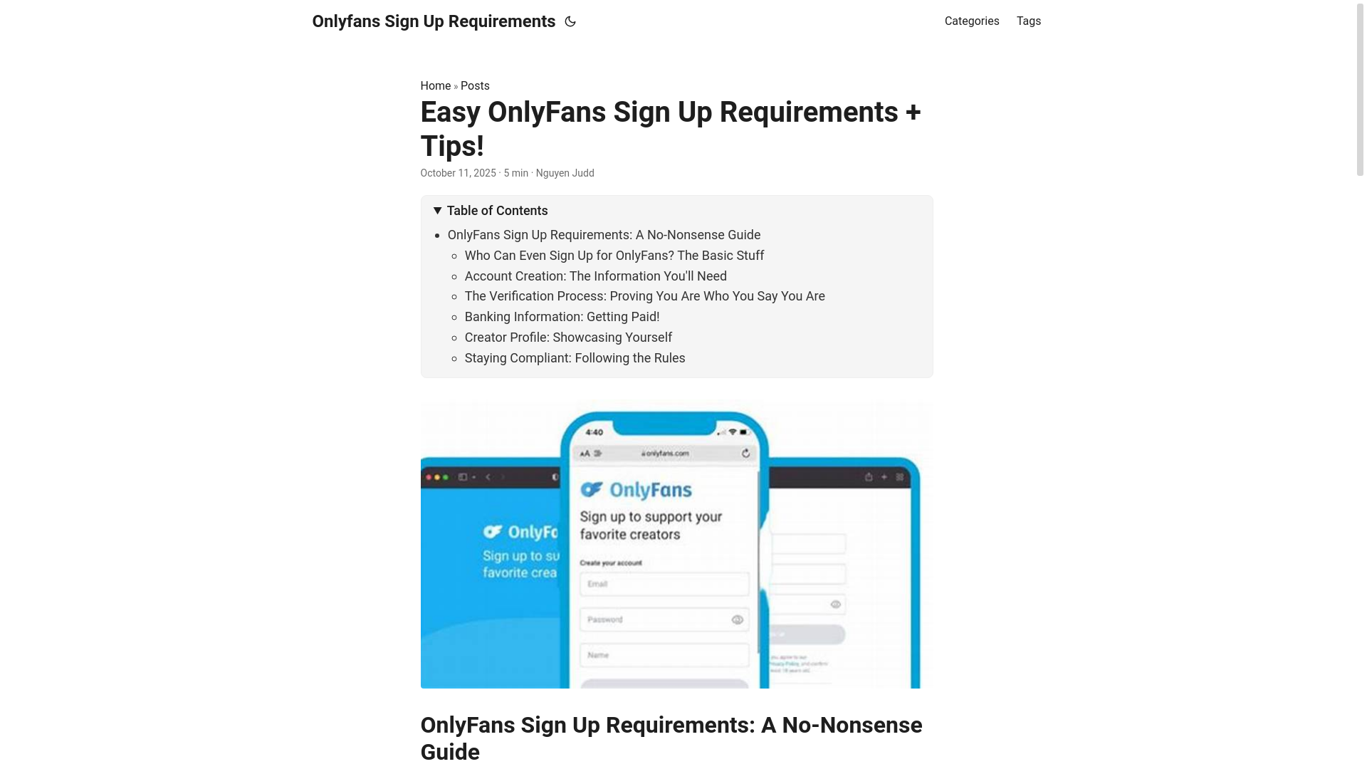 website screenshot of https://onlyfans-sign-up-requirements.pages.dev/