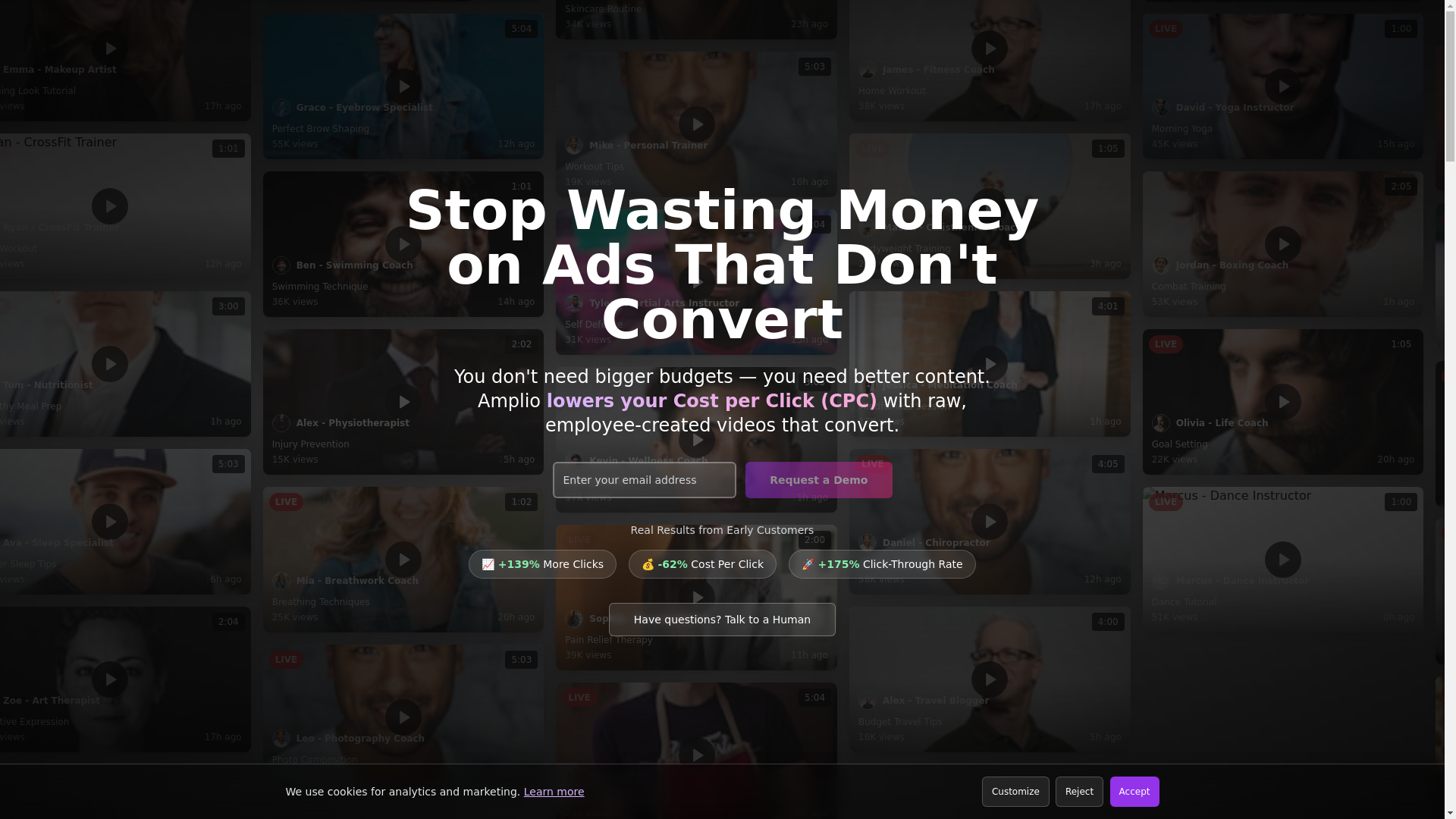 website screenshot of https://amplio-content-hub.com/