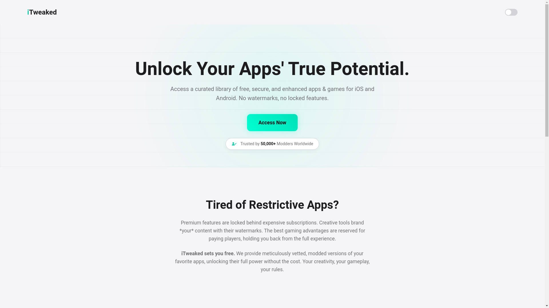 website screenshot of https://itweakedcc.pages.dev/