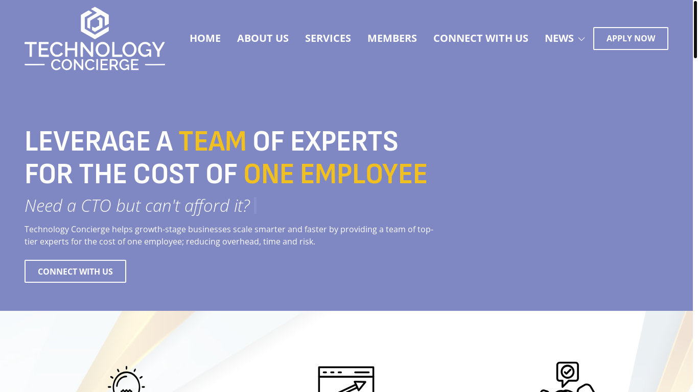 website screenshot of https://itstechnologyconcierge.business/