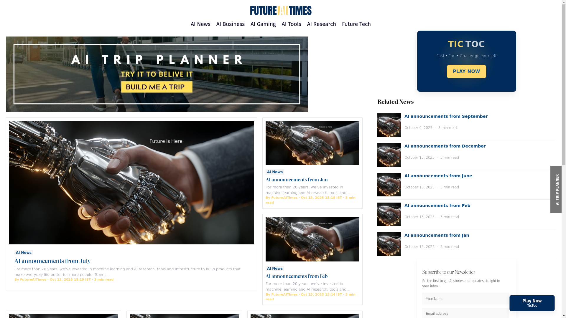 website screenshot of https://futureaitimes.com/