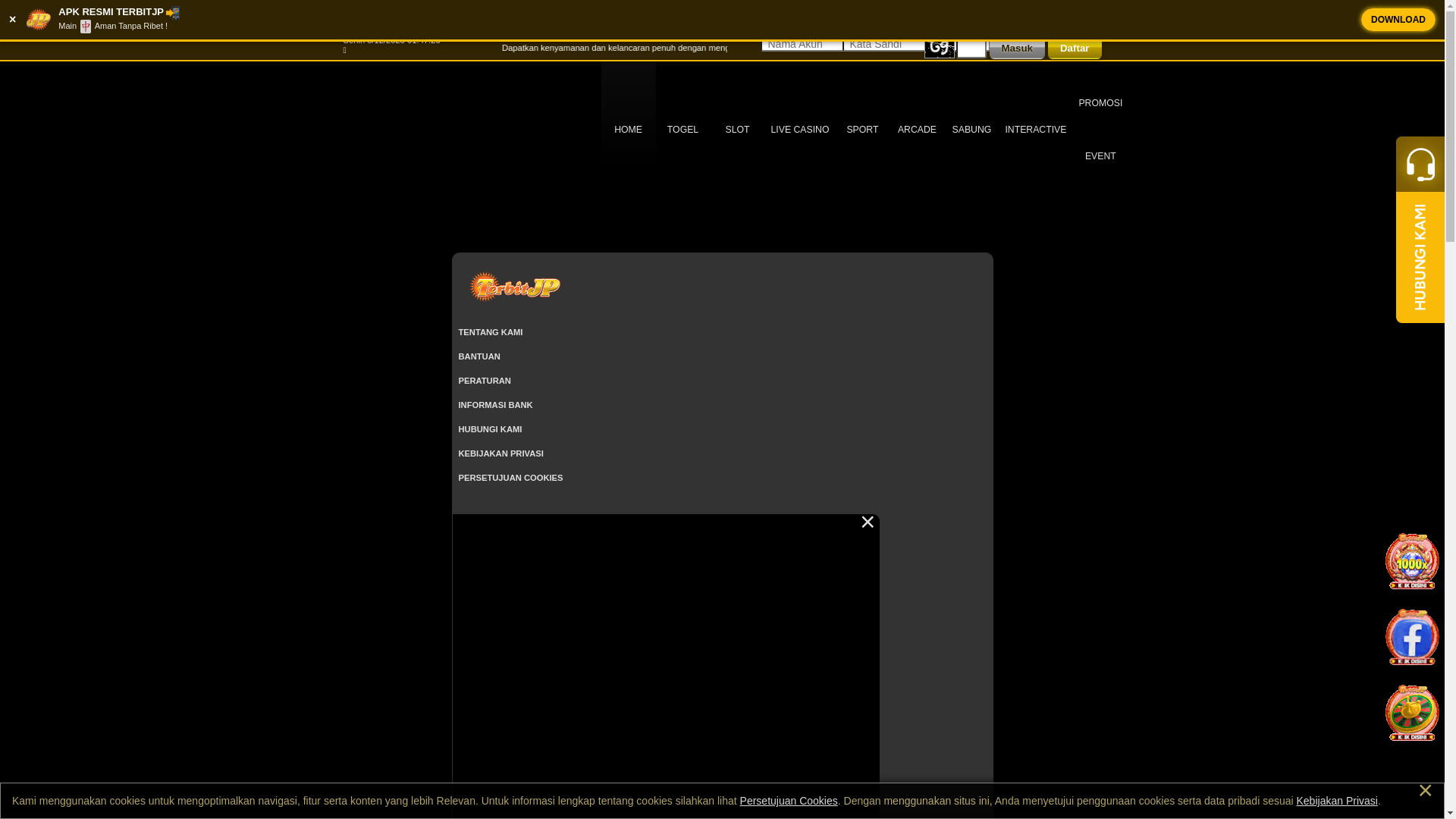 website screenshot of https://terbitmax.xyz/