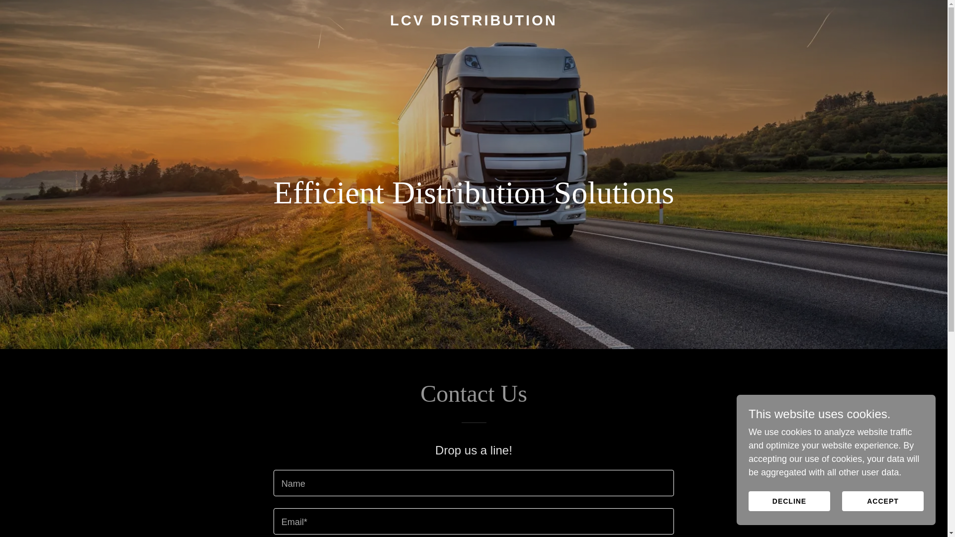 website screenshot of https://lcvdistribution.com/