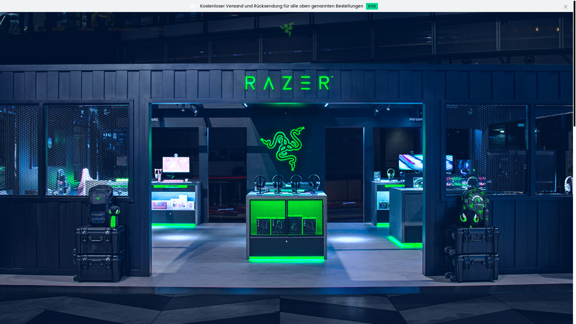 website screenshot of https://www.razer.com.de/