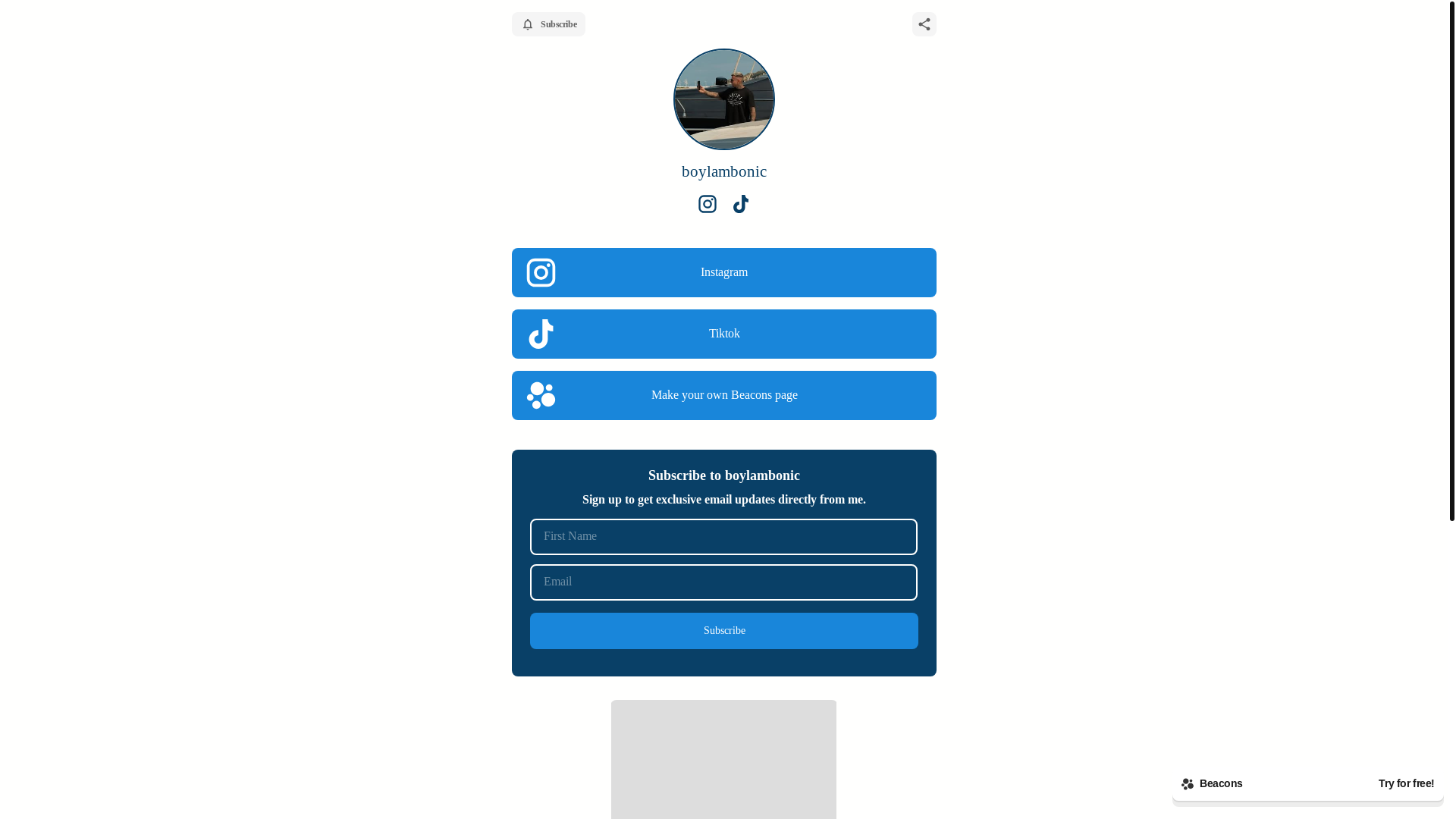 website screenshot of https://boylambonic.com/