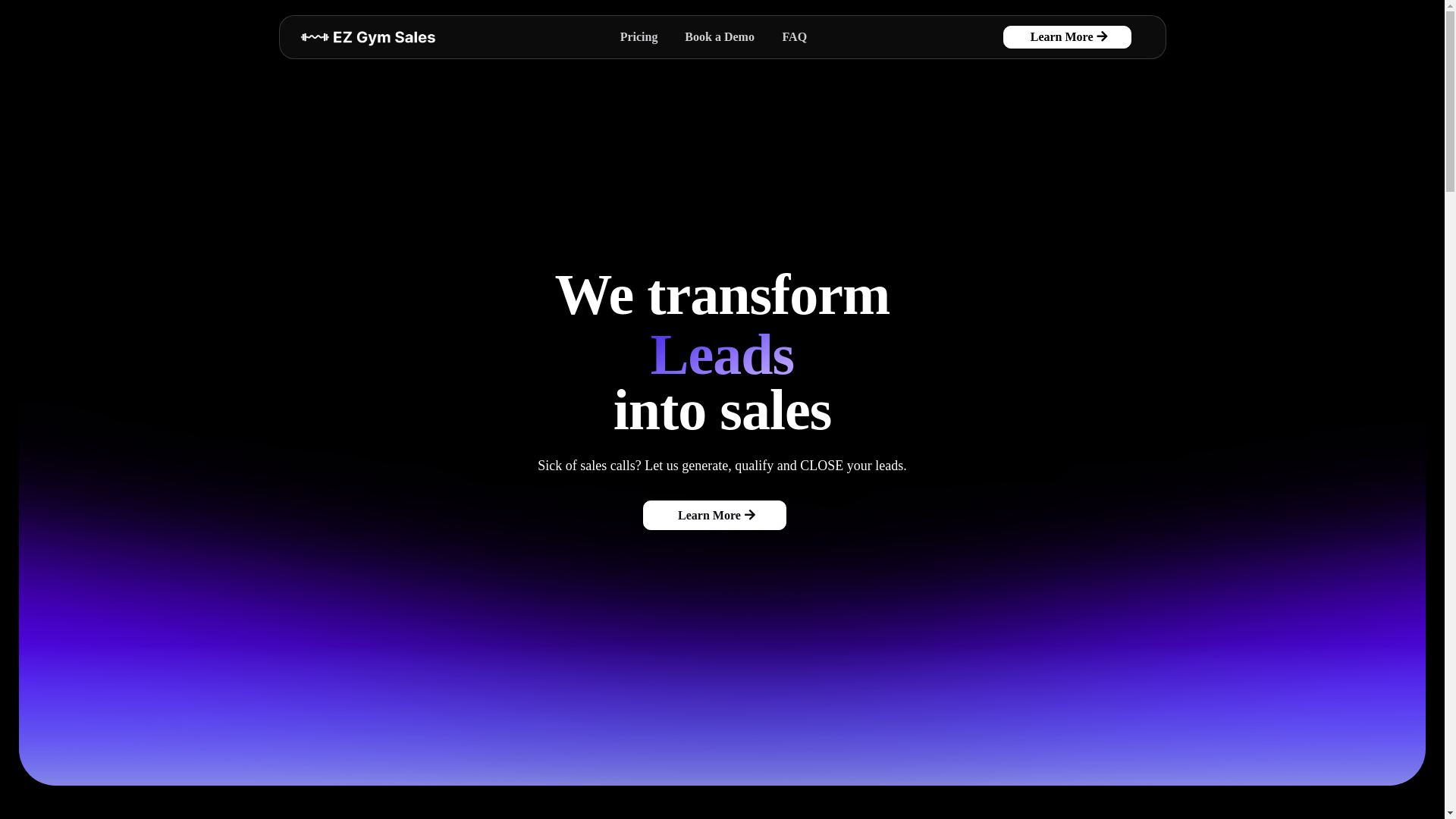 website screenshot of https://teamezgymsales.com/