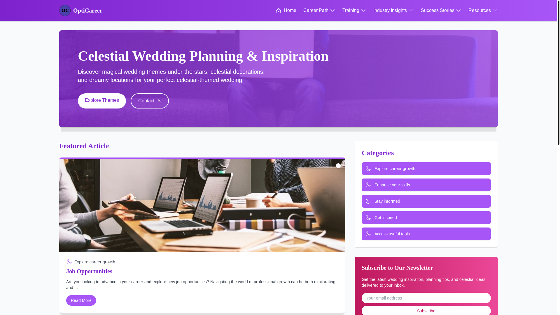 website screenshot of https://careeroptimizehub.xyz/