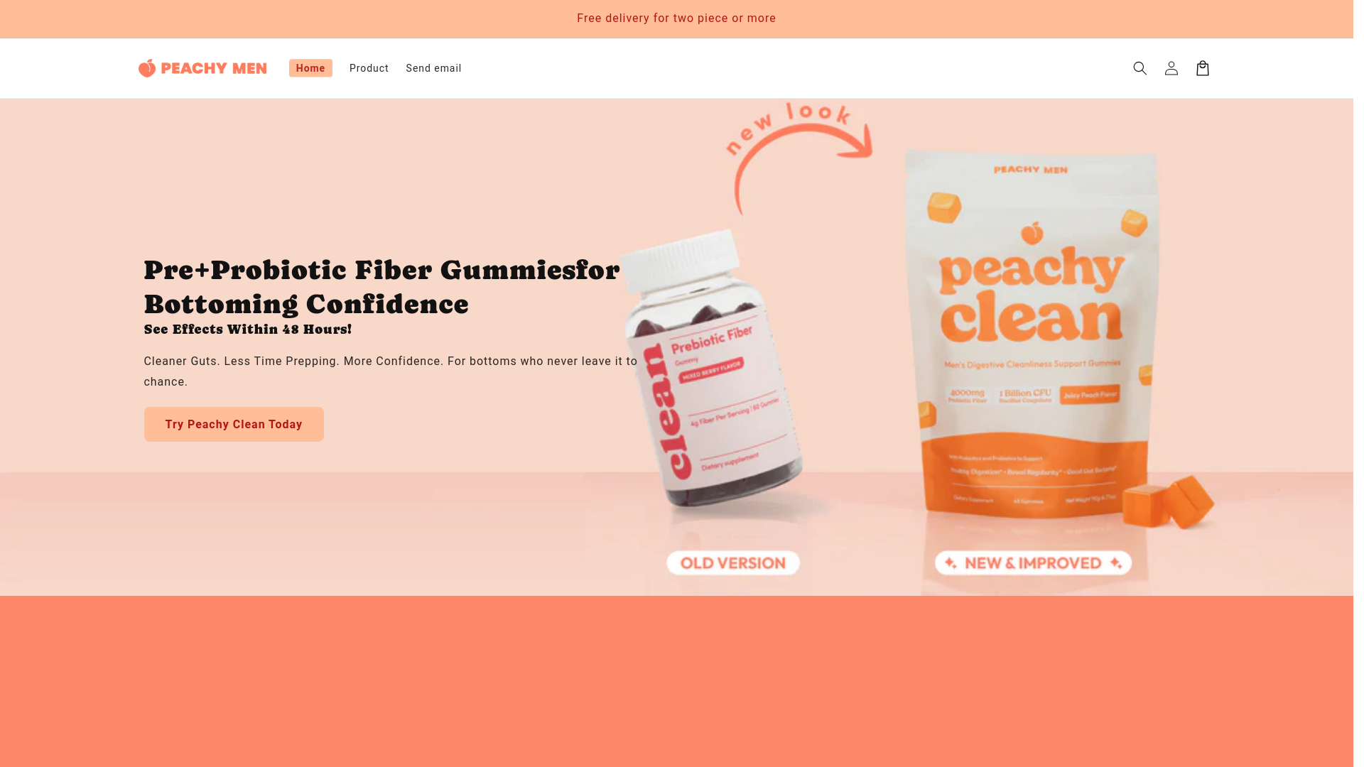 website screenshot of https://peachymen.cc/