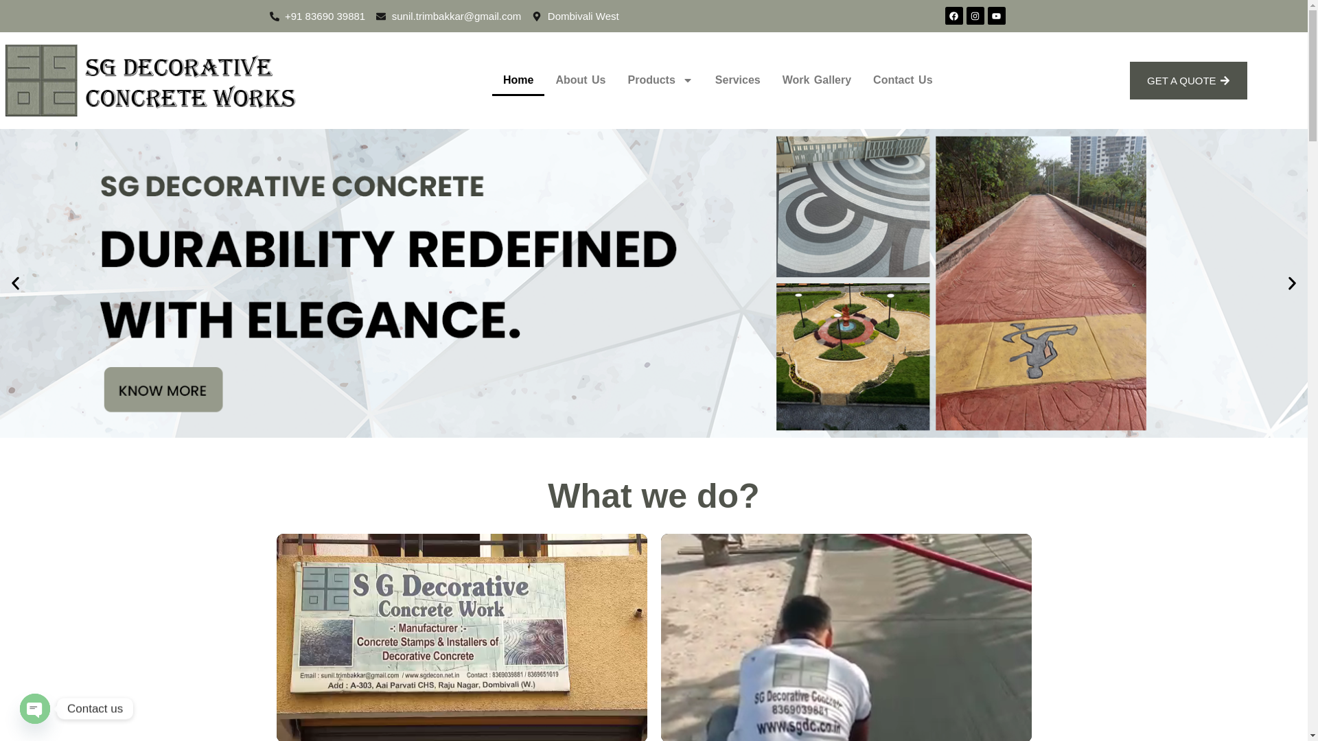 website screenshot of https://sgdecorative.co.in/