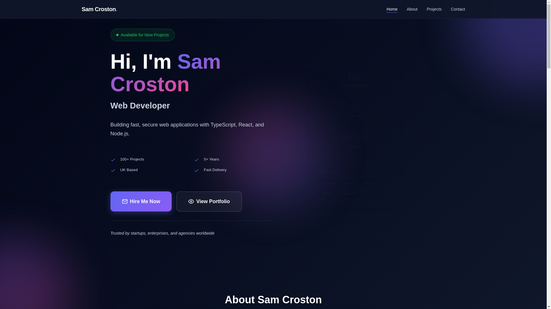 website screenshot of https://samcroston.com/