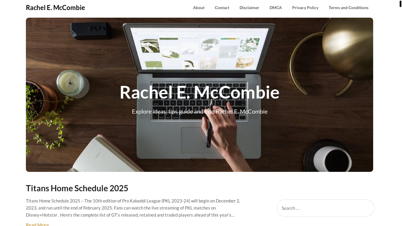 website screenshot of https://rachelmccombiee.pages.dev/