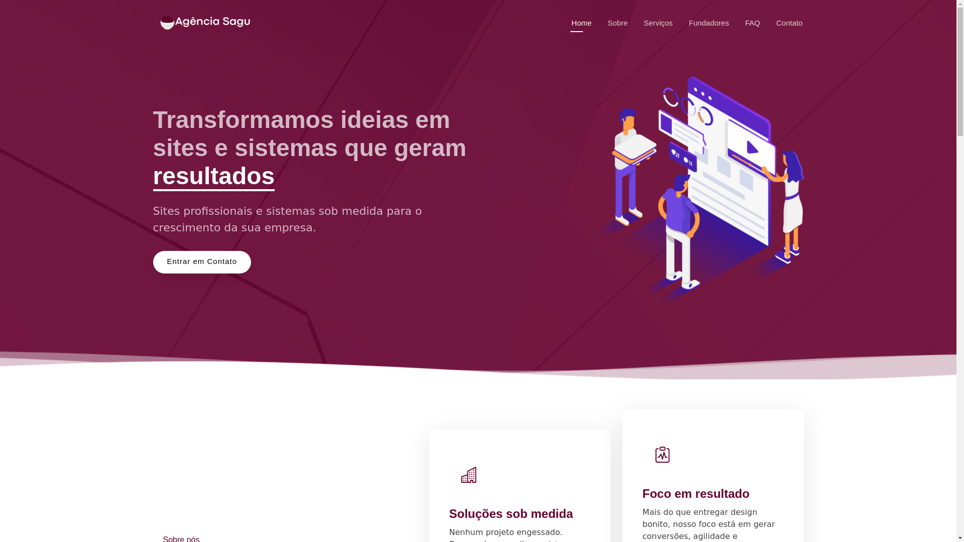 website screenshot of https://agenciasagu.com.br/